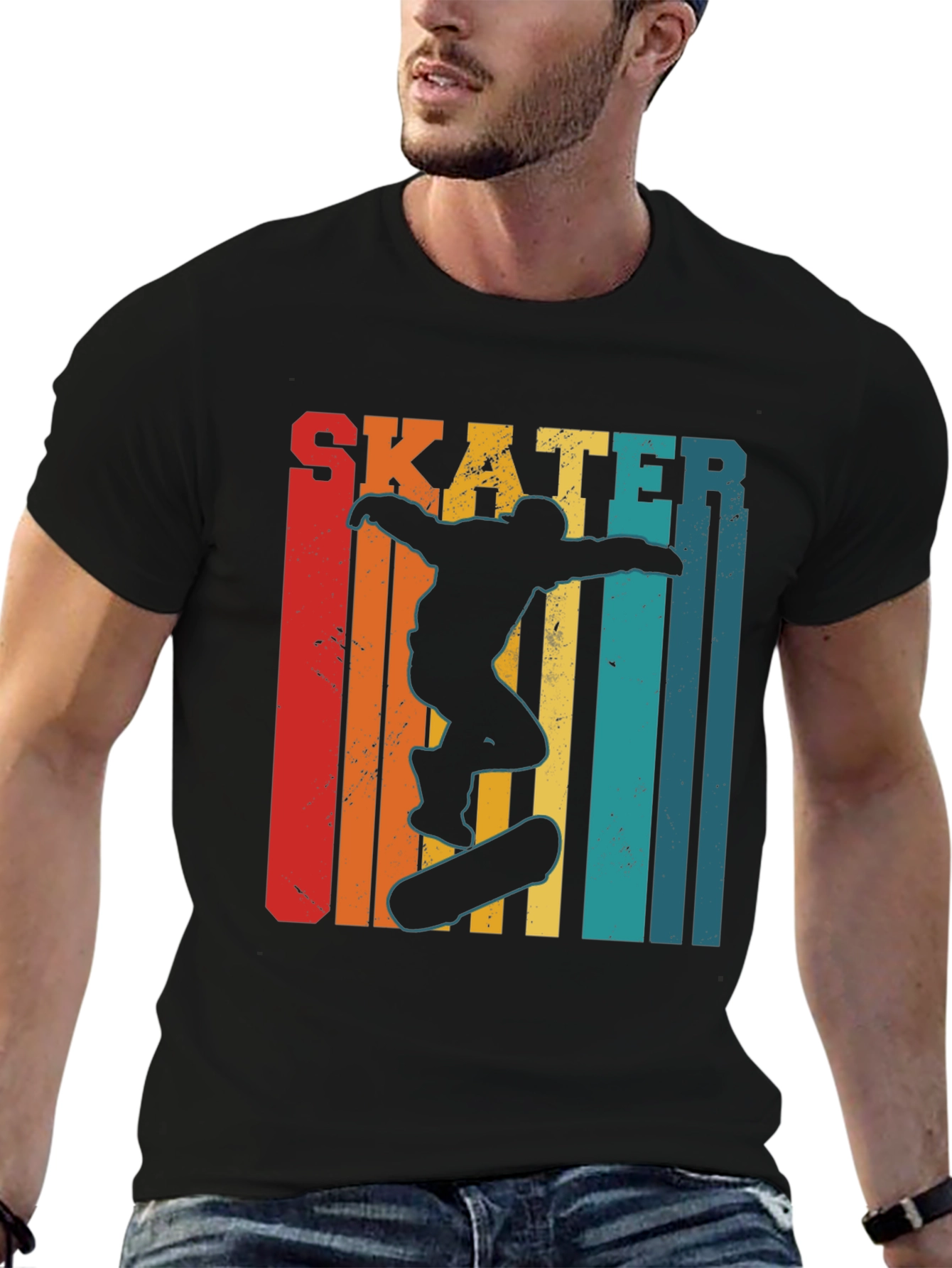 Retro Skater Graphic Tee - Black T-Shirt