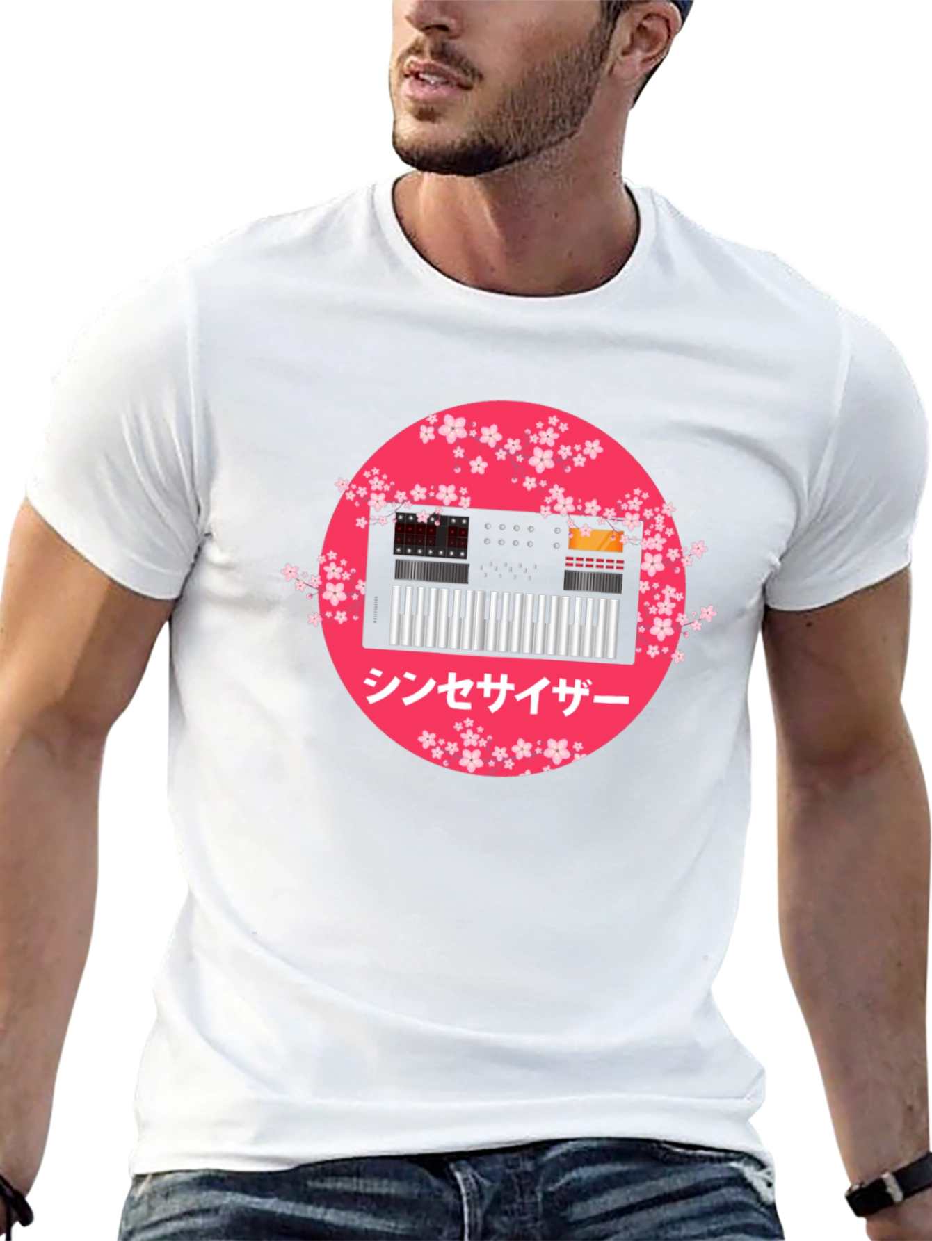 Synthwave Keyboard Sakura T-Shirt