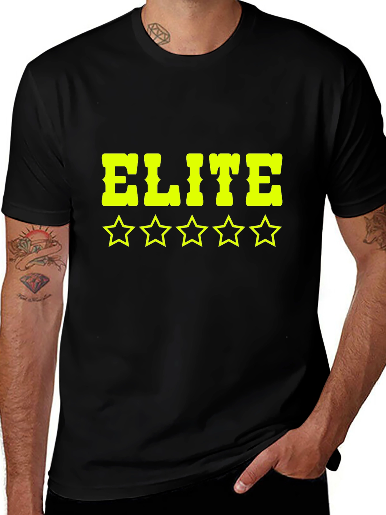 Elite Five Star Graphic Black T-Shirt
