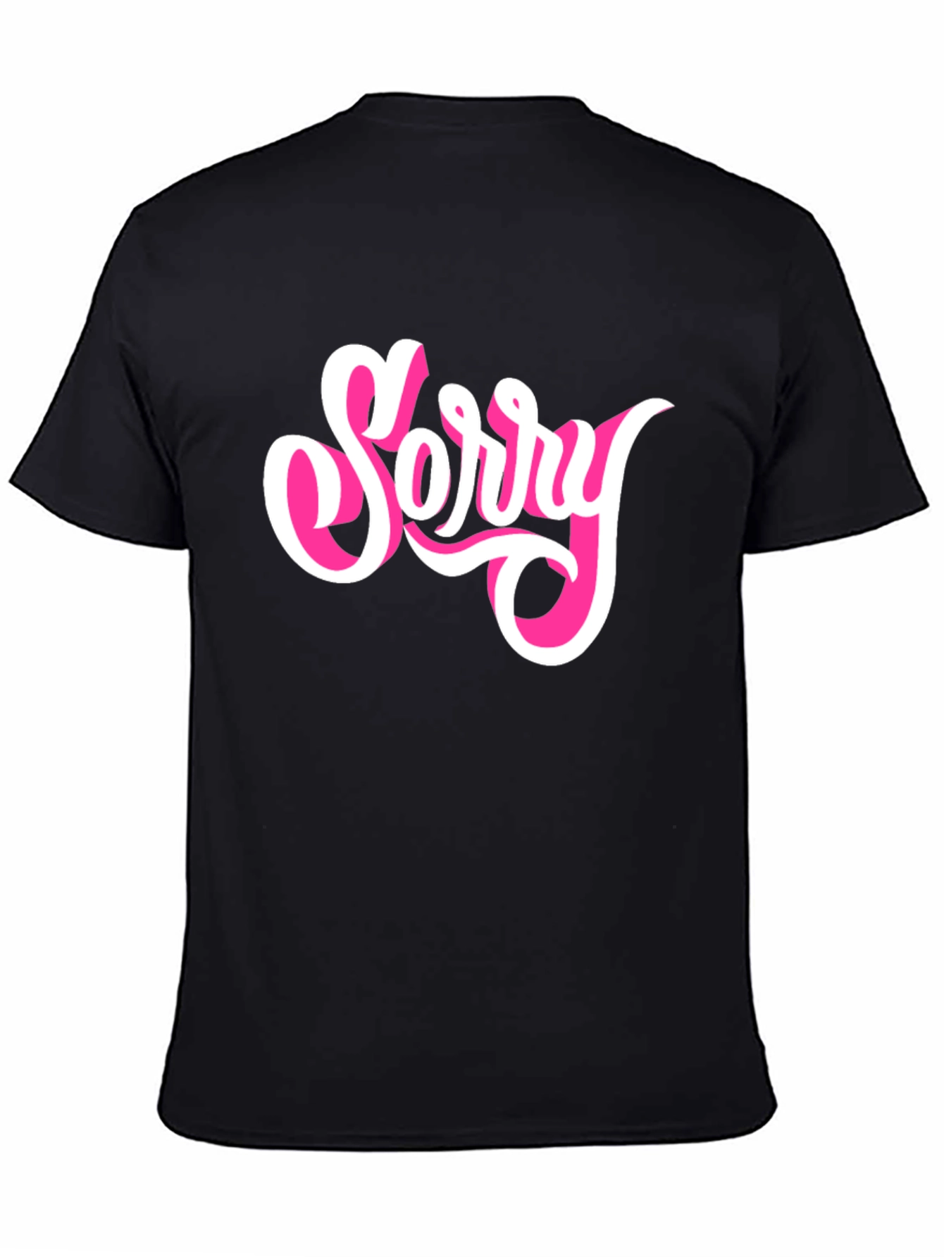 Sorry Graphic Tee - Black Cotton Blend