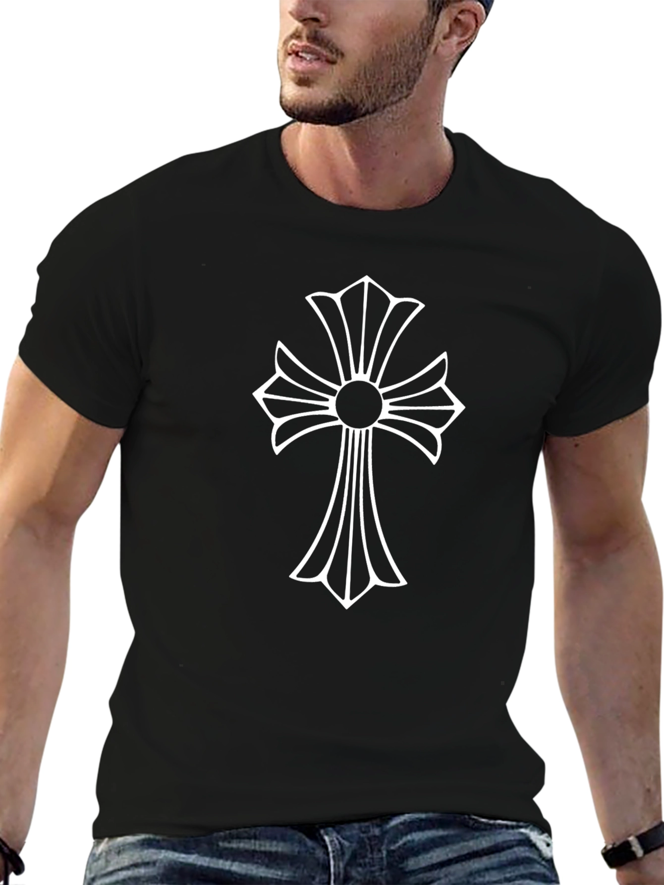 Chrome Hearts Style Graphic Black T-Shirt