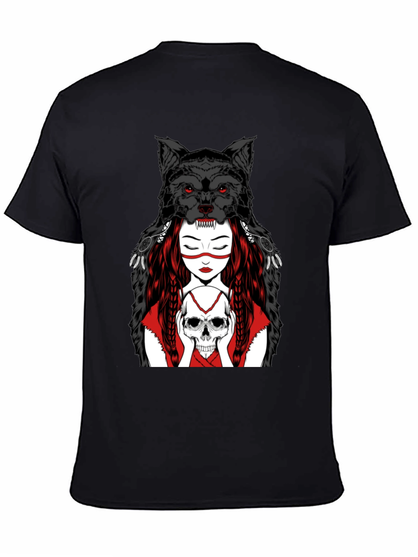 Wolf Spirit Graphic Tee - Black T-Shirt