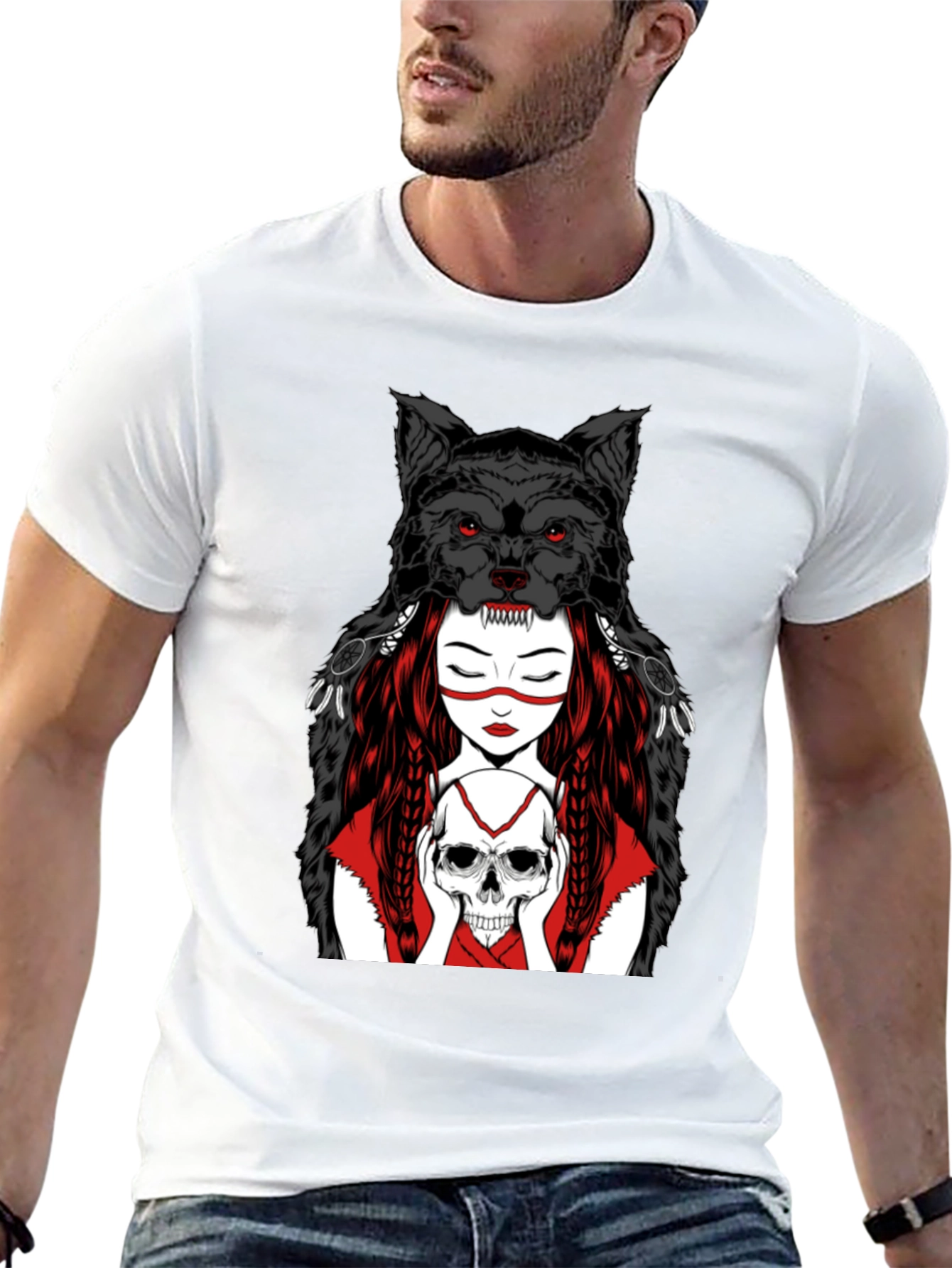 Wolf Spirit Graphic Tee - Black T-Shirt