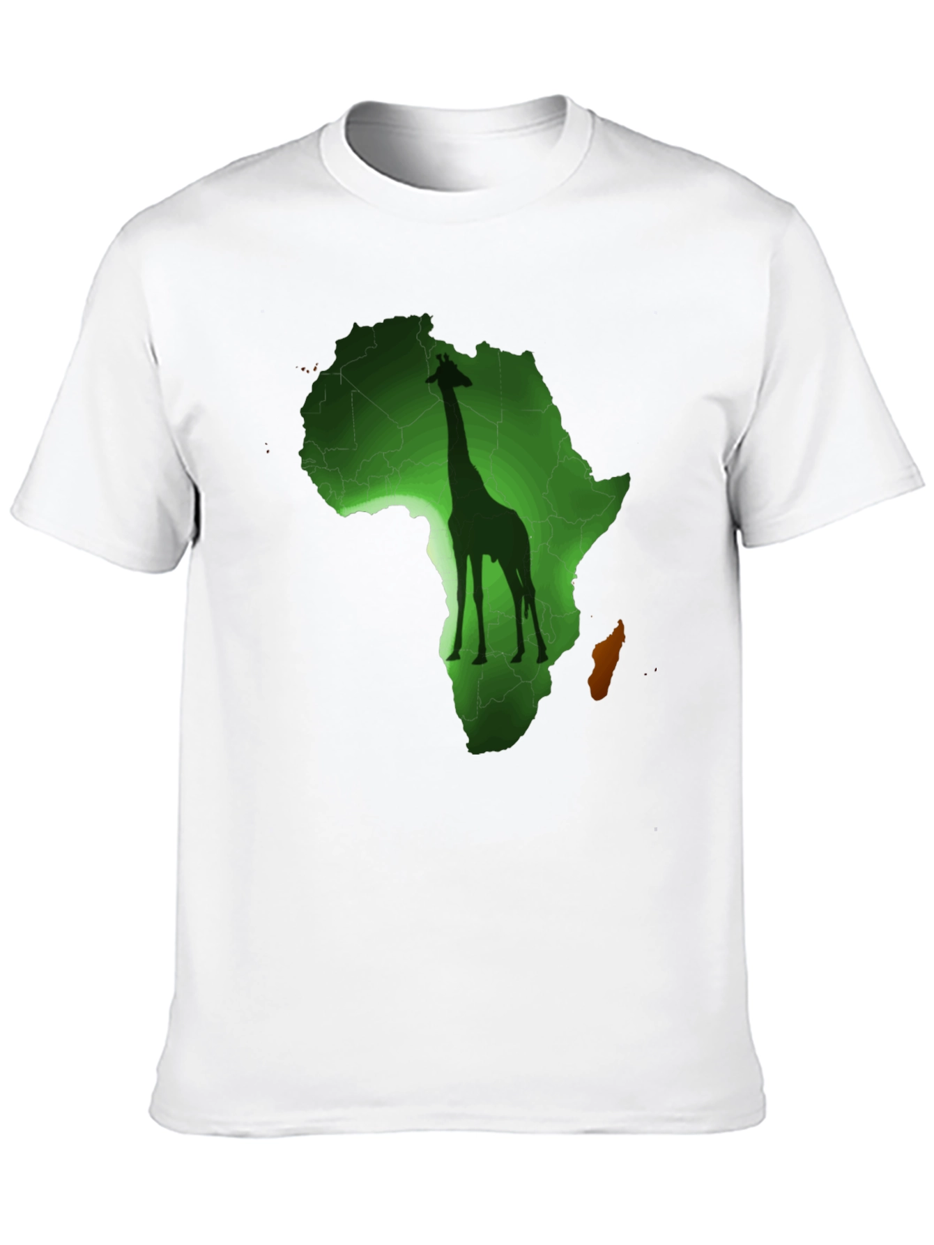 Africa Giraffe Graphic Print Black T-Shirt