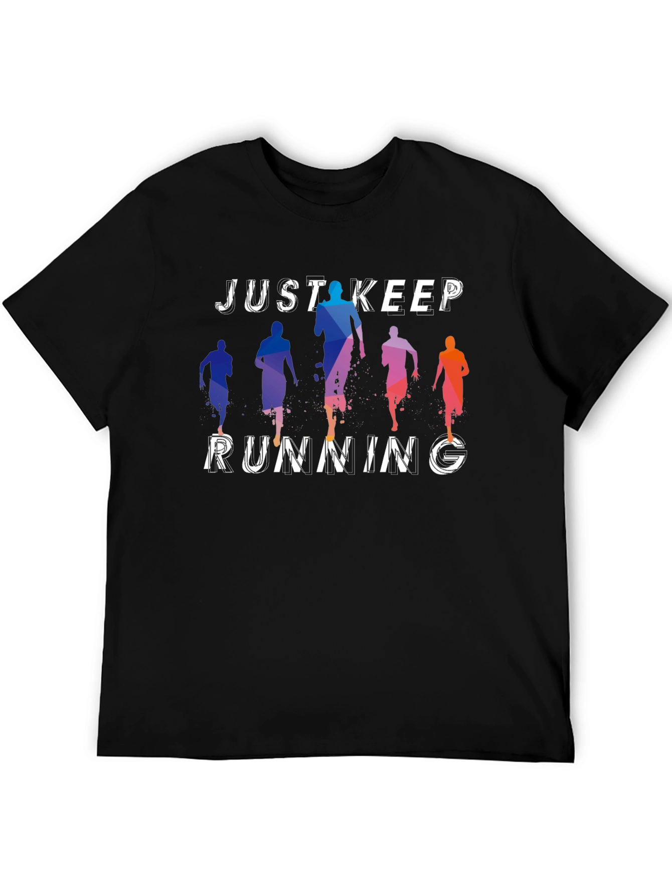 Just Keep Running Graphic Tee - Mens Black T-Shirt