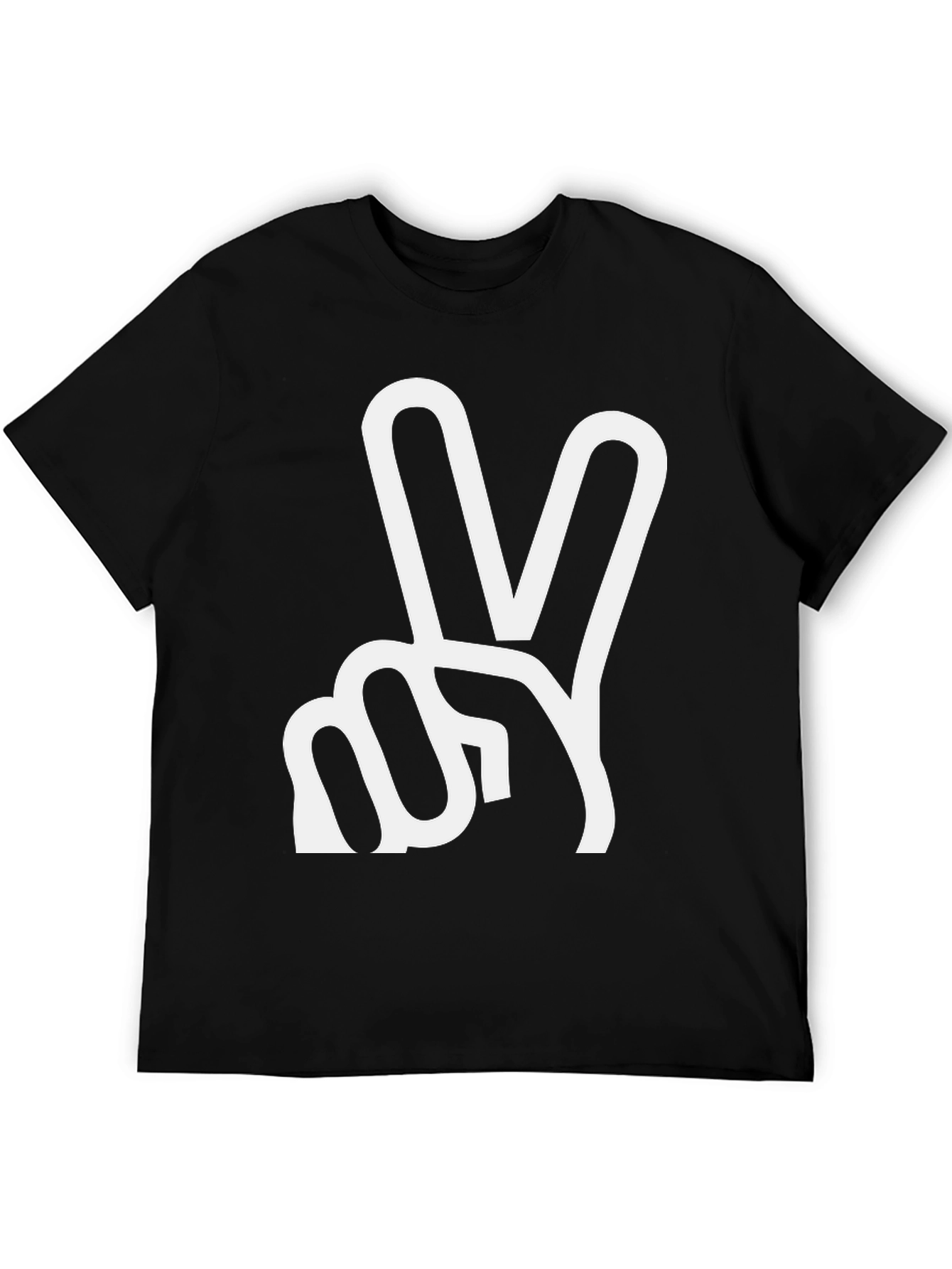 Peace Sign Graphic T-Shirt - Black