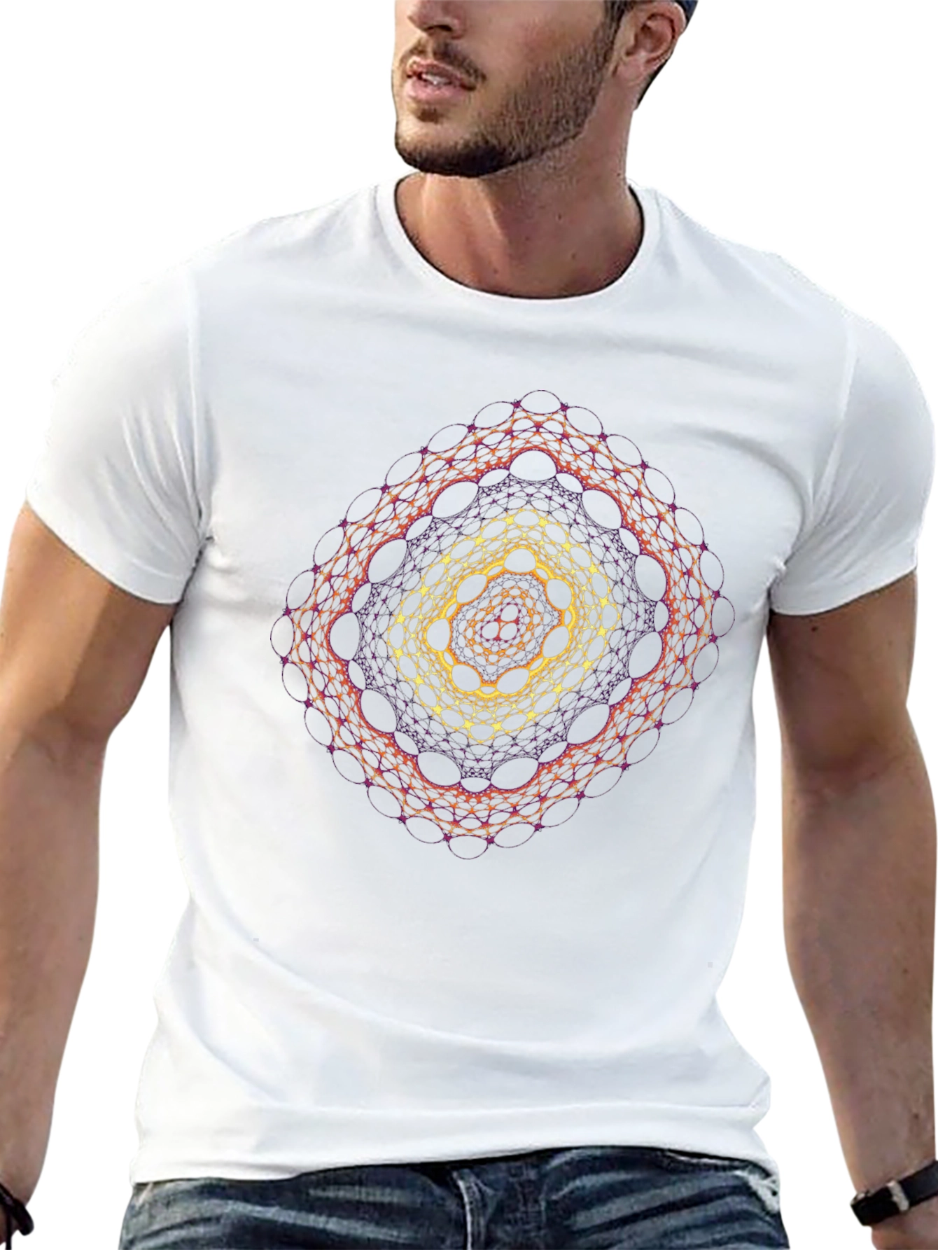 Geometric Mandala Graphic T-Shirt - Modern Design