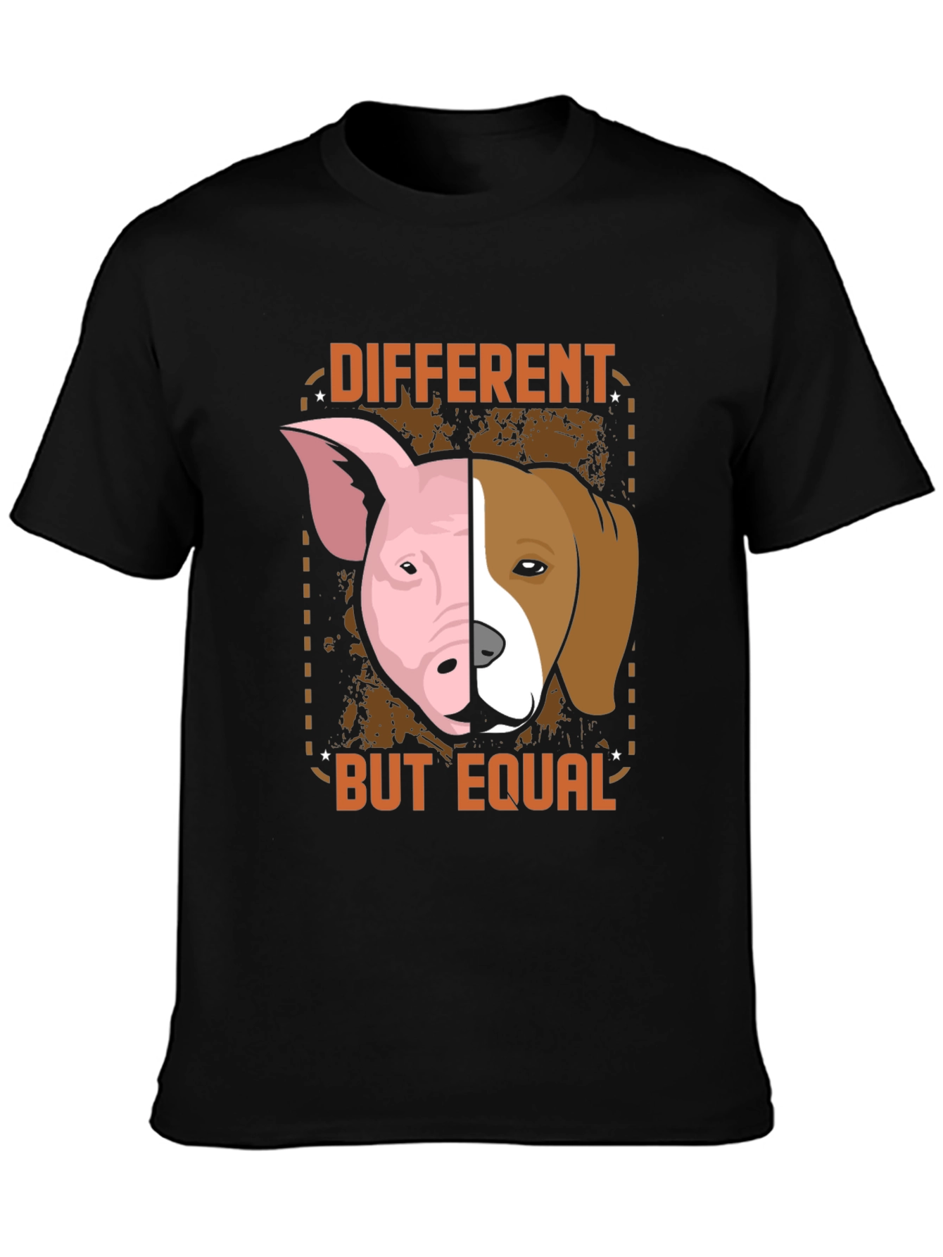 Different But Equal T-Shirt - Pig Dog Graphic Tee