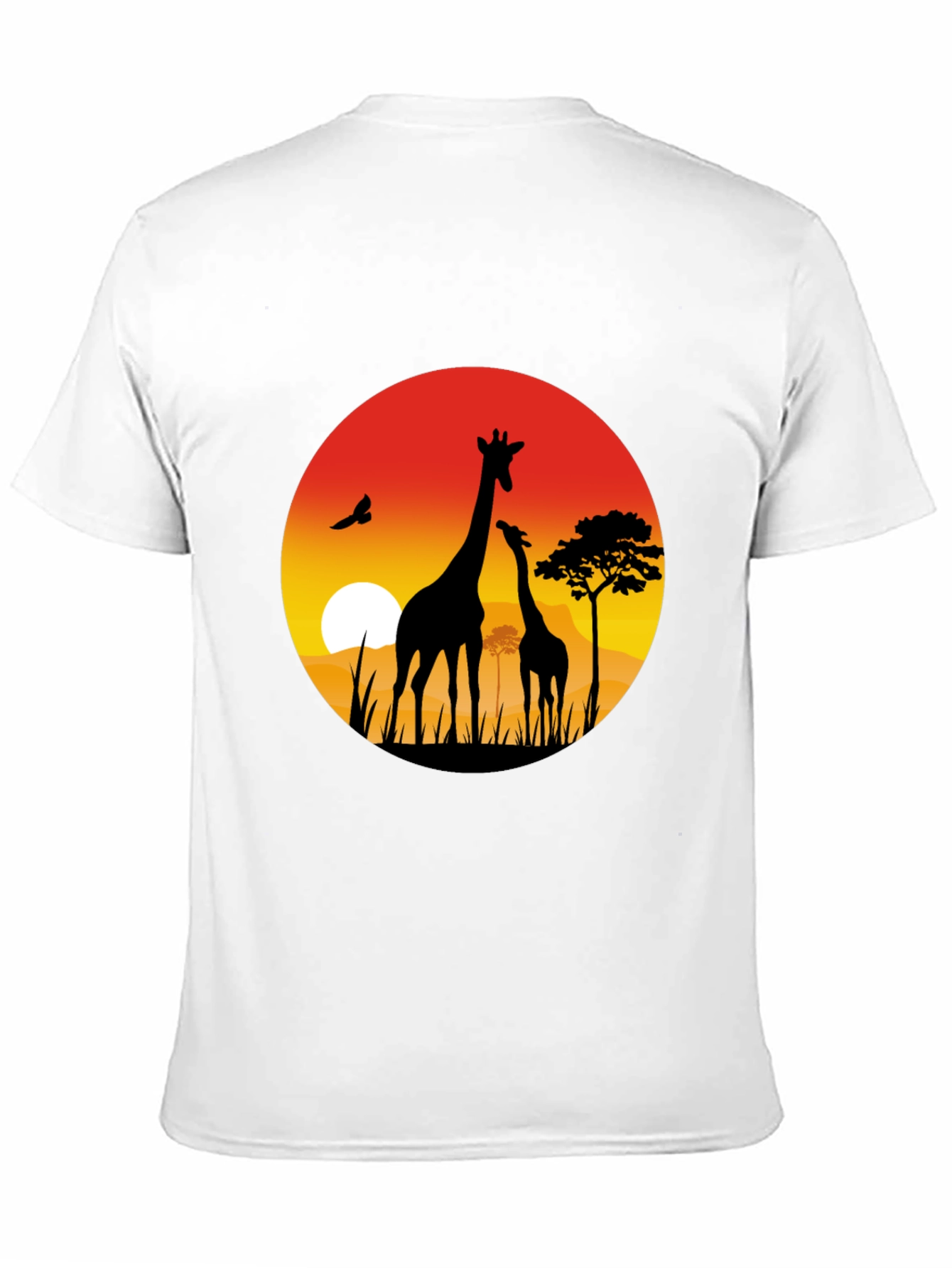 African Sunset Giraffe Graphic T-Shirt