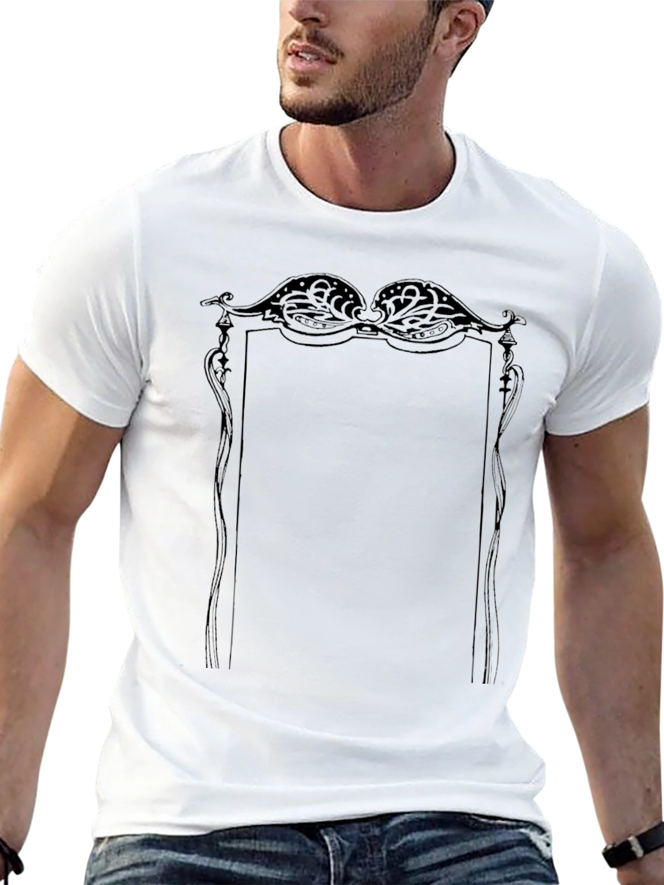 Ornate Frame Graphic Tee - Classic Style
