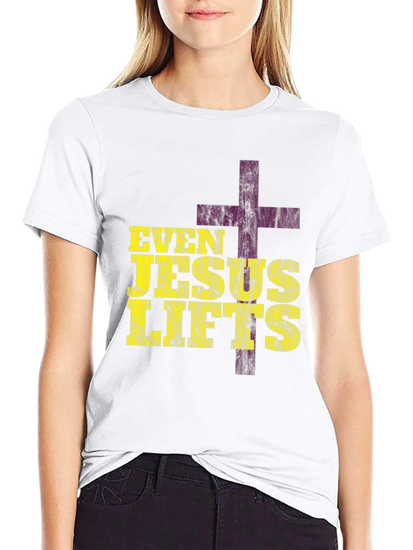 Even Jesus Lifts Graphic T-Shirt - Christian Fitness Apparel
