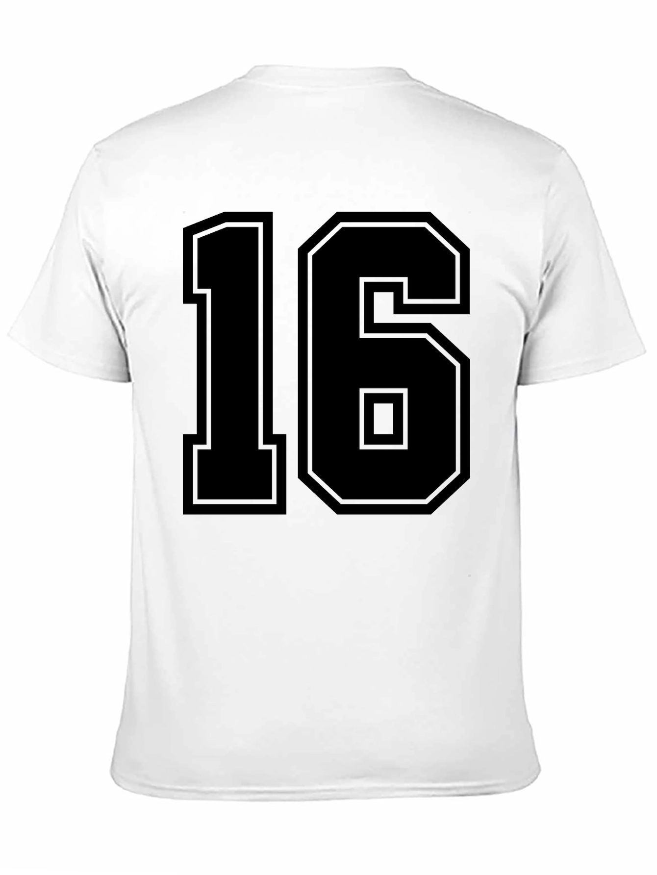 Varsity Number 16 Graphic Tee - Black