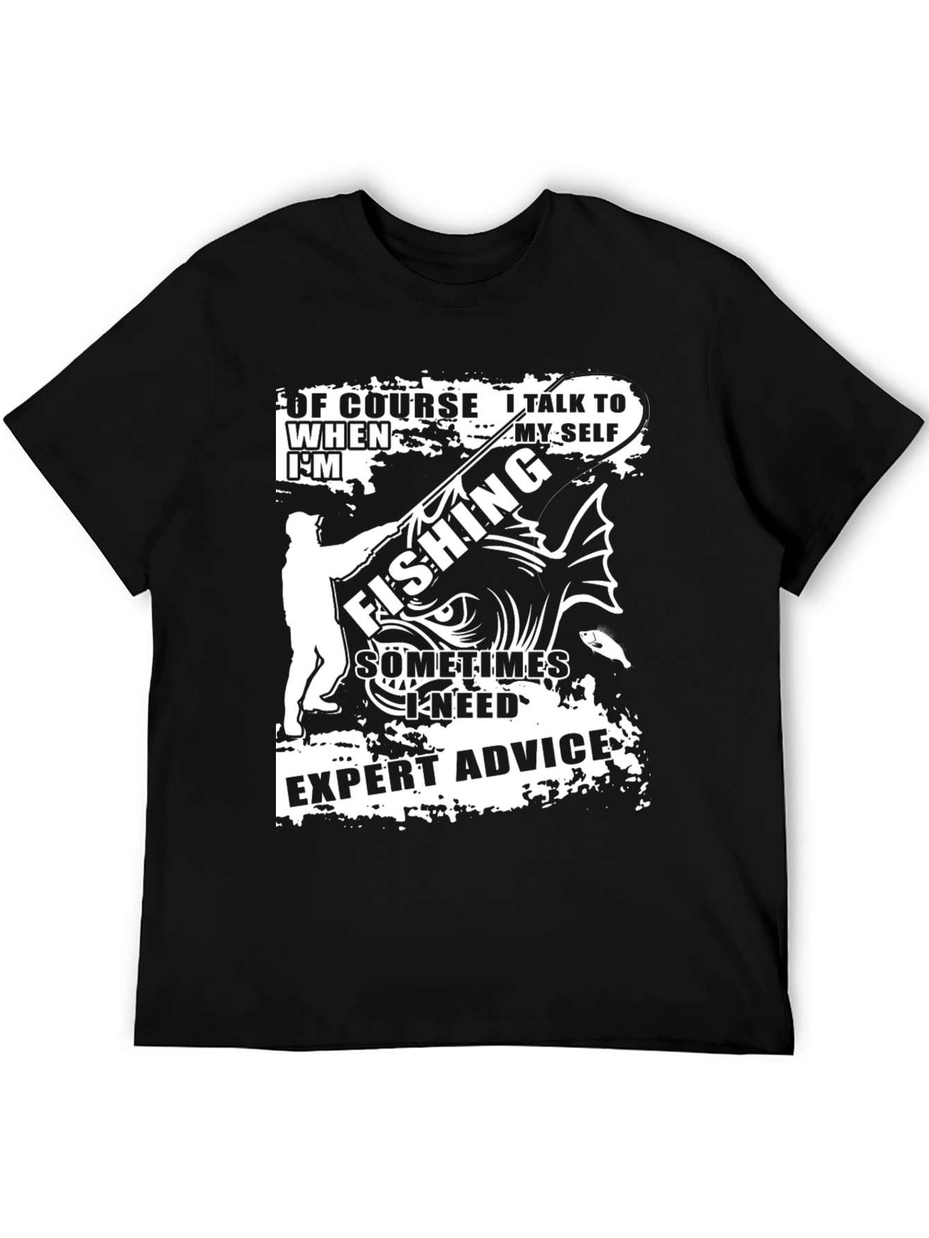 Funny Fishing Expert Advice Black T-Shirt