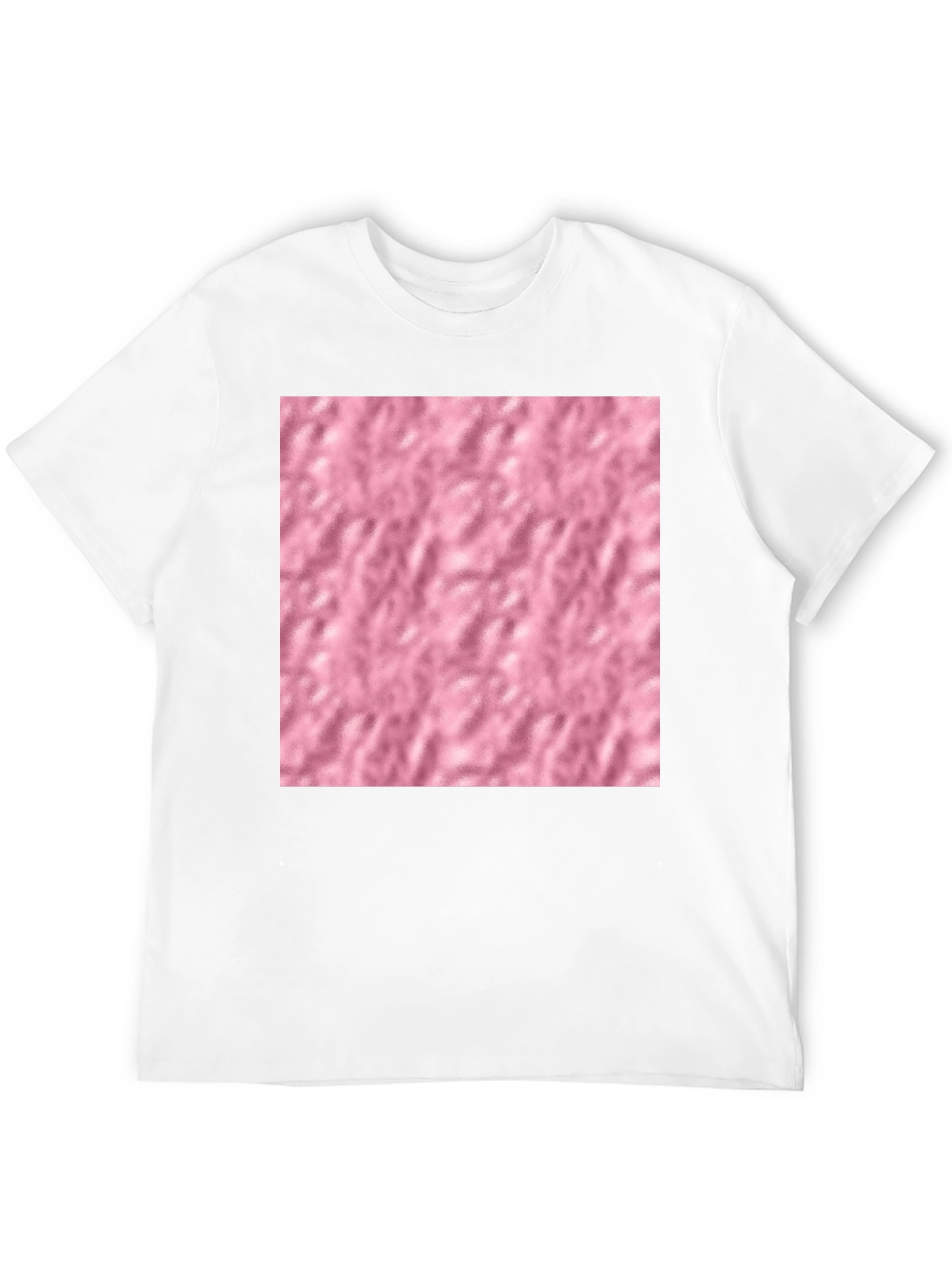 Black Cotton Blend T-Shirt with Pink Textured Print