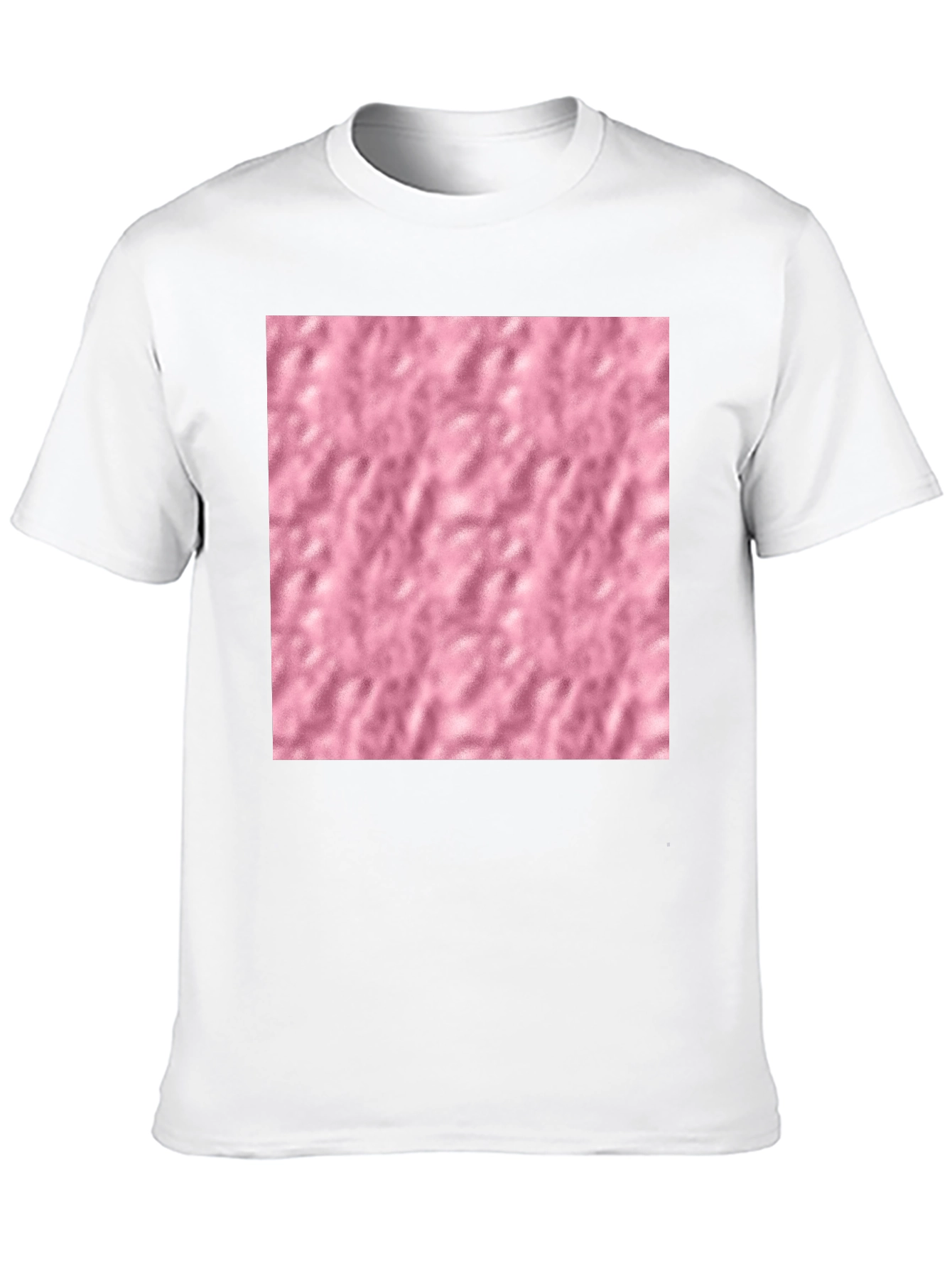 Black Cotton Blend T-Shirt with Pink Textured Print