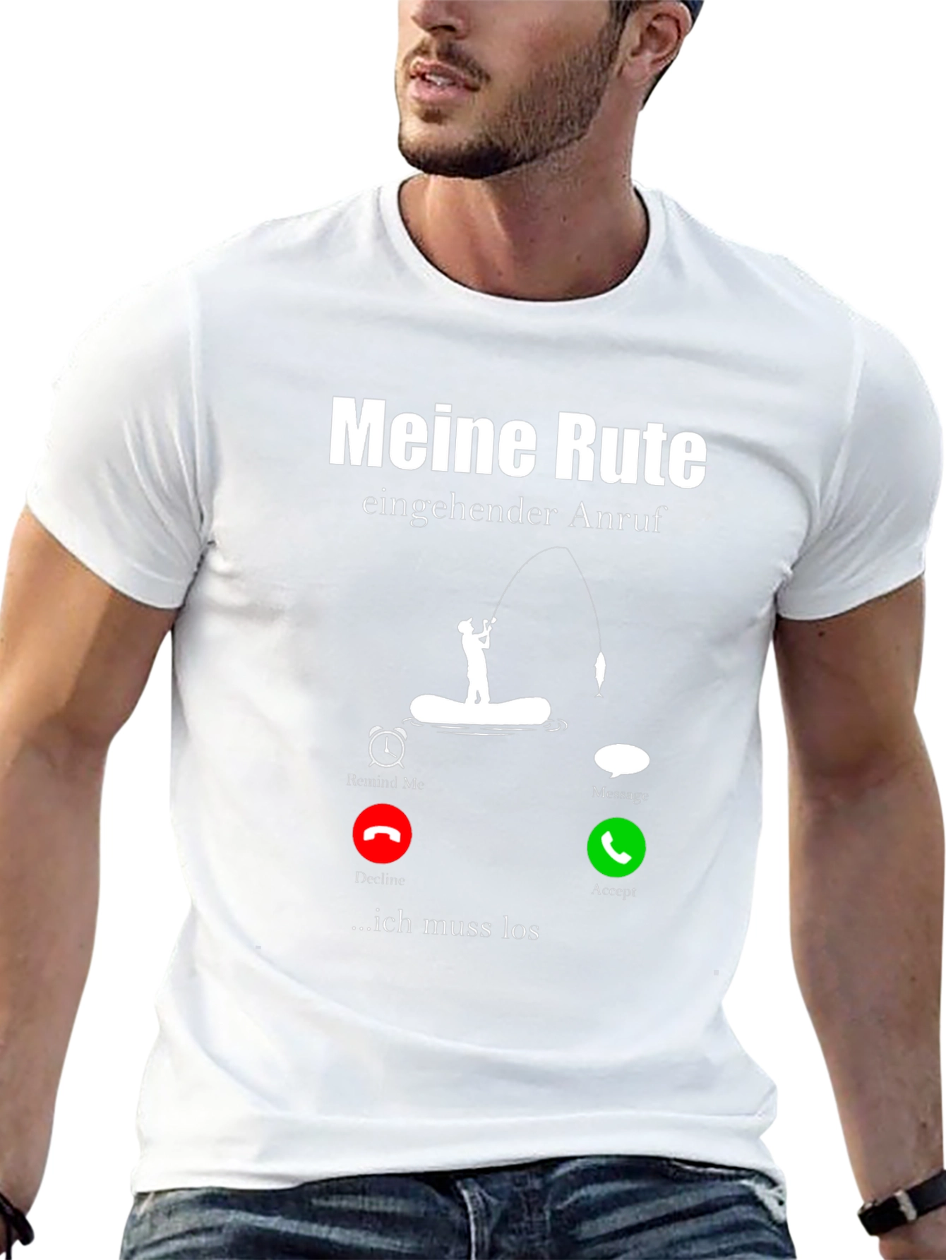 Meine Rute Fishing T-Shirt - Incoming Call Design