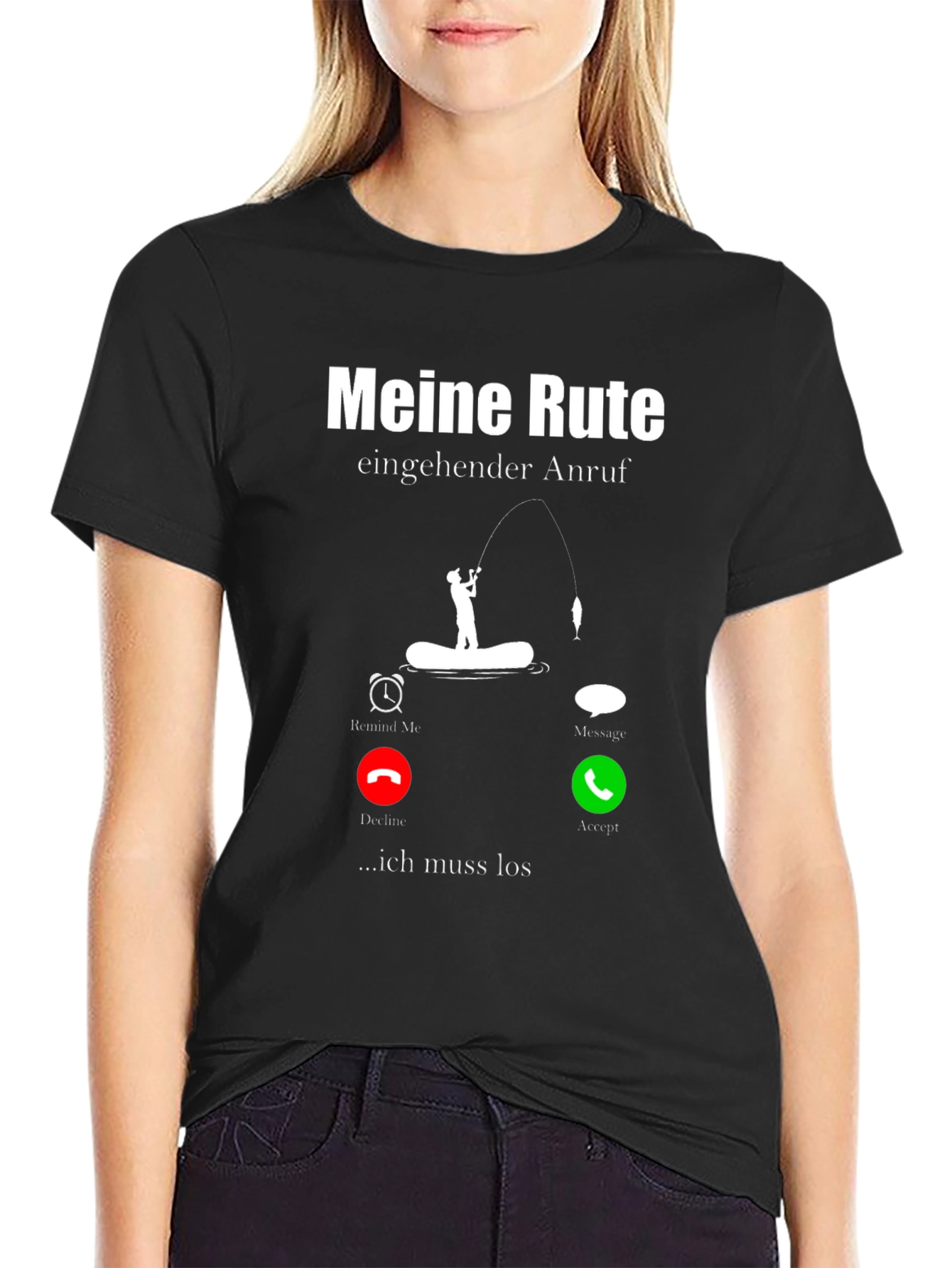 Meine Rute Fishing T-Shirt - Incoming Call Design