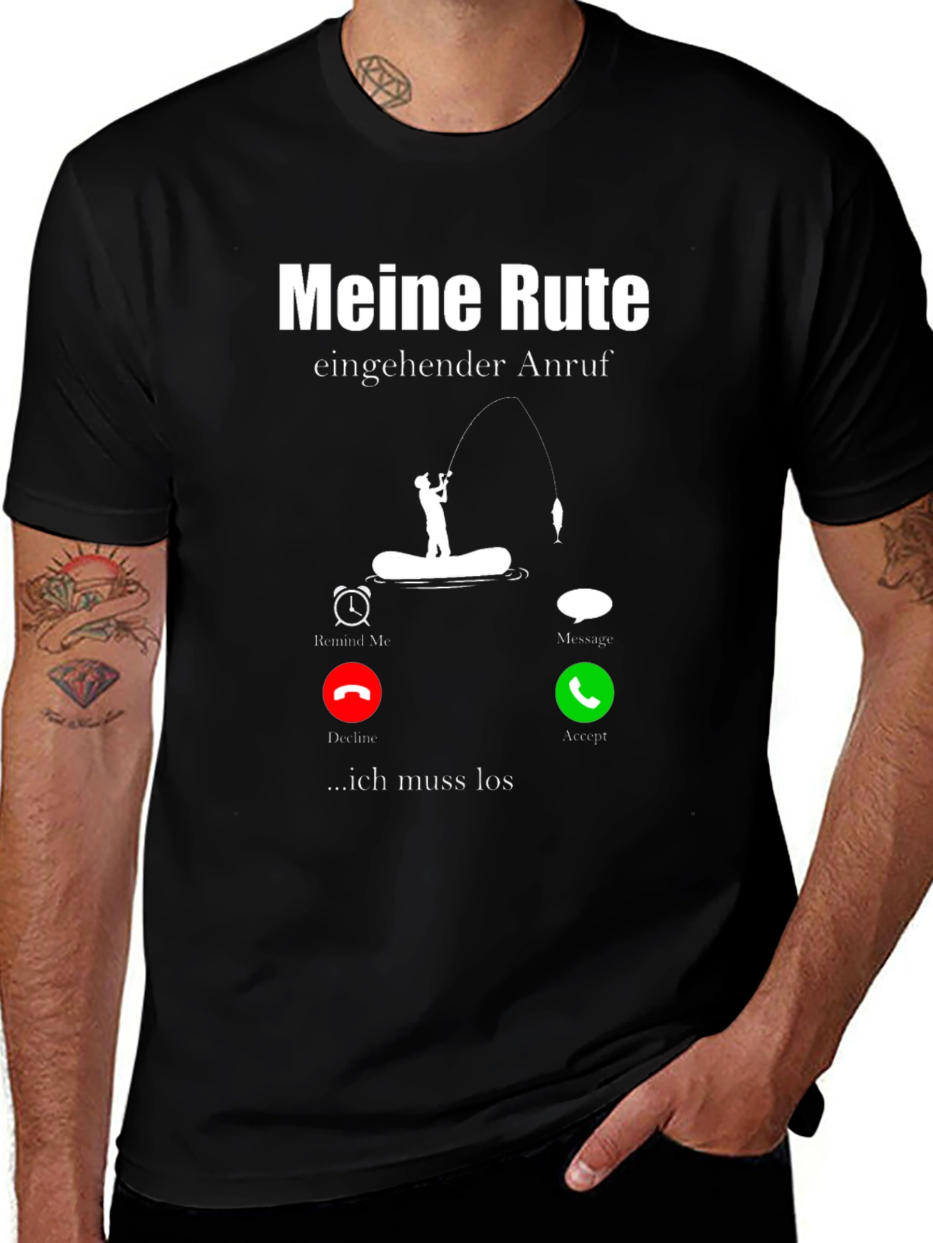 Meine Rute Fishing T-Shirt - Incoming Call Design