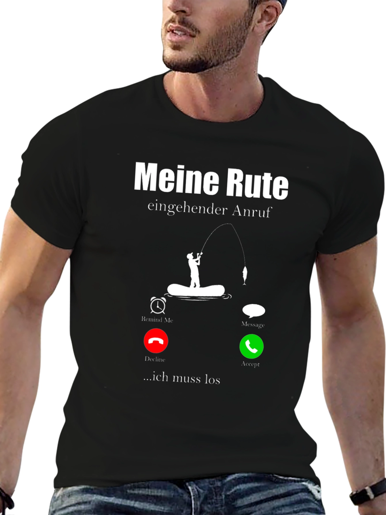 Meine Rute Fishing T-Shirt - Incoming Call Design