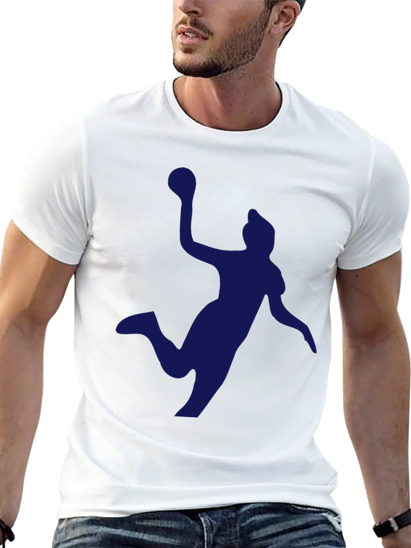 Handball Player Graphic Tee - Black