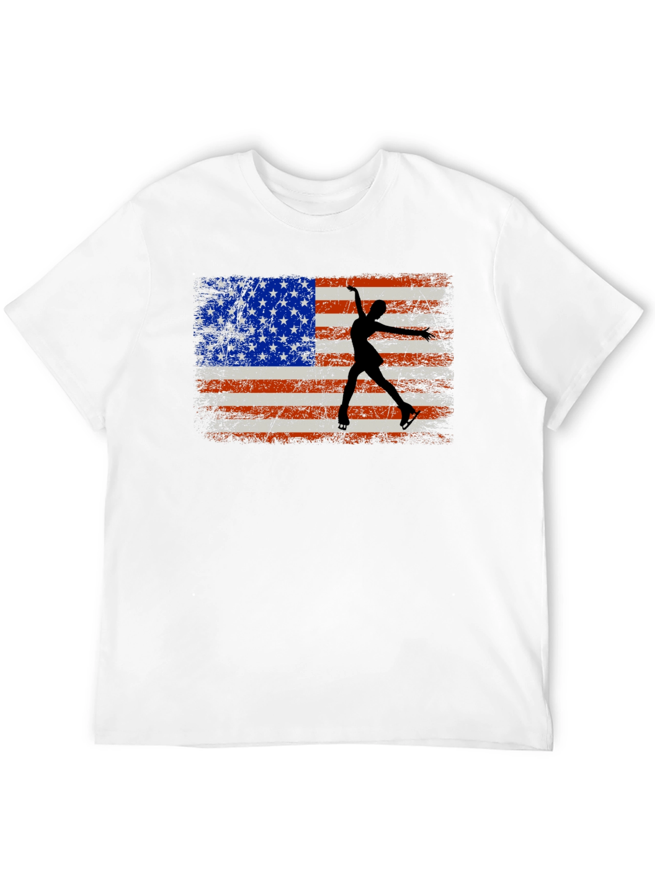 American Flag Figure Skating T-Shirt