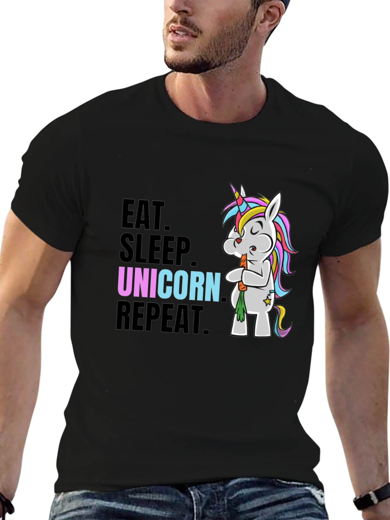Eat Sleep Unicorn Repeat Graphic Tee
