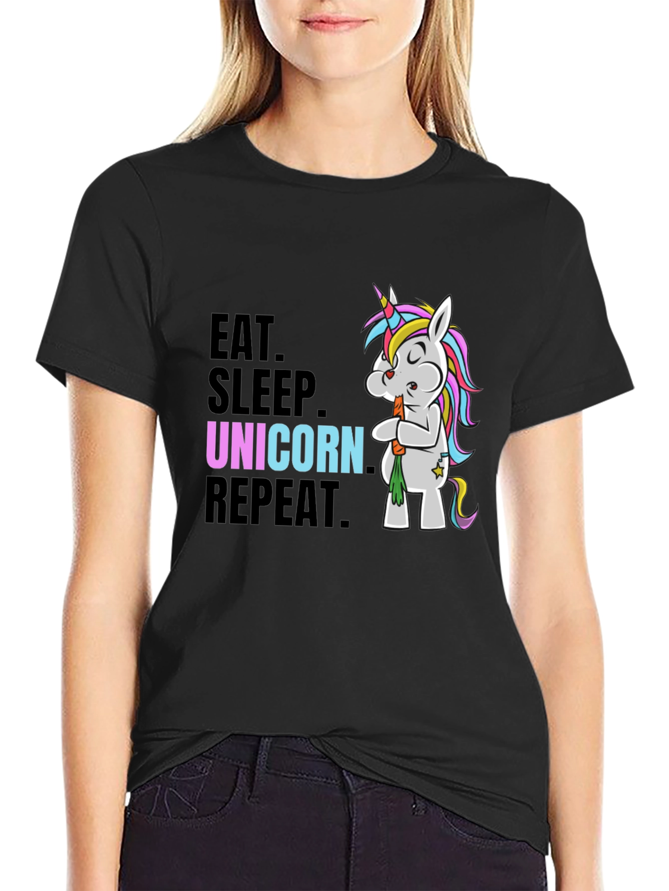 Eat Sleep Unicorn Repeat Graphic Tee