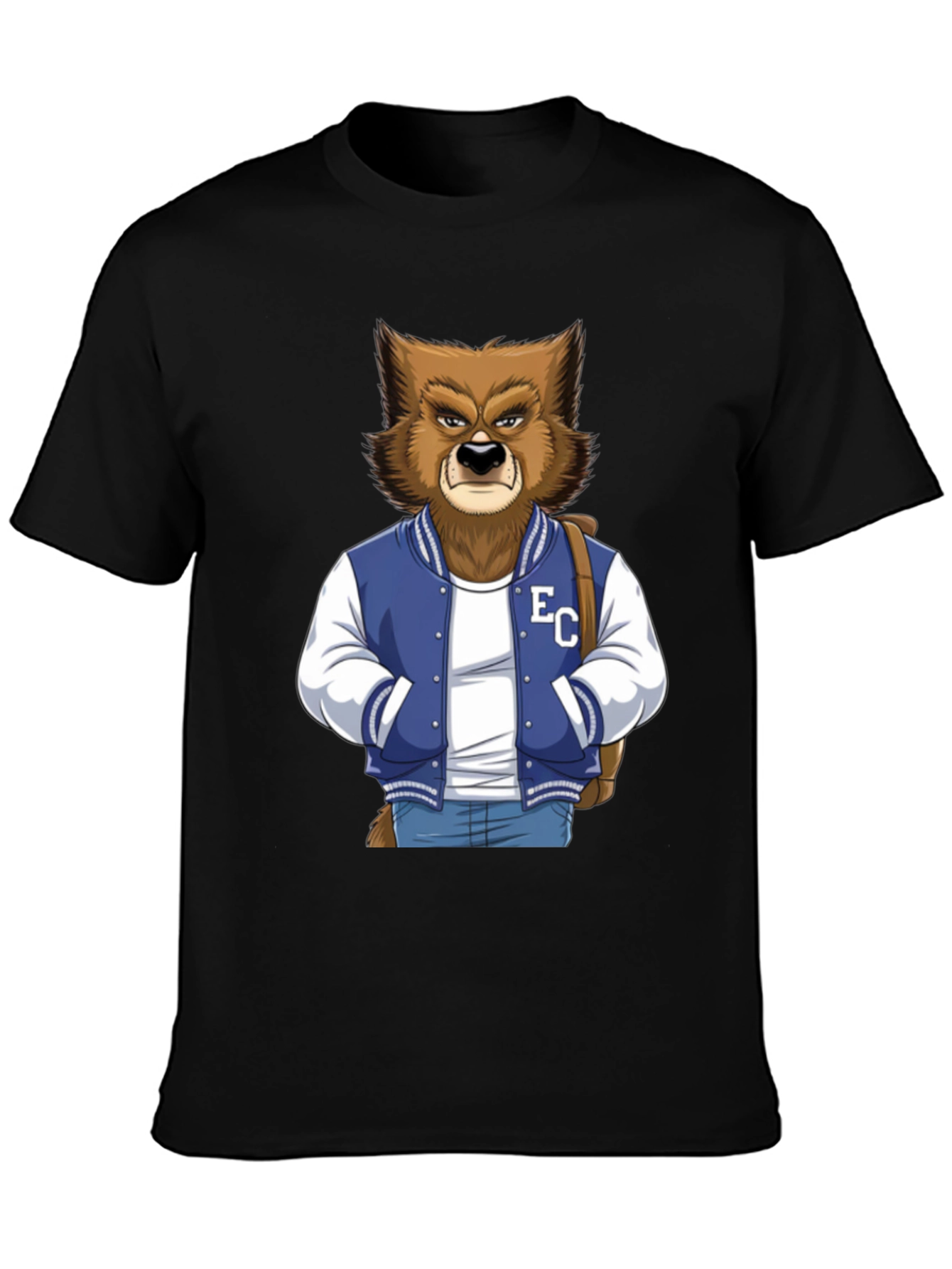 Cool Varsity Werewolf Graphic T-Shirt