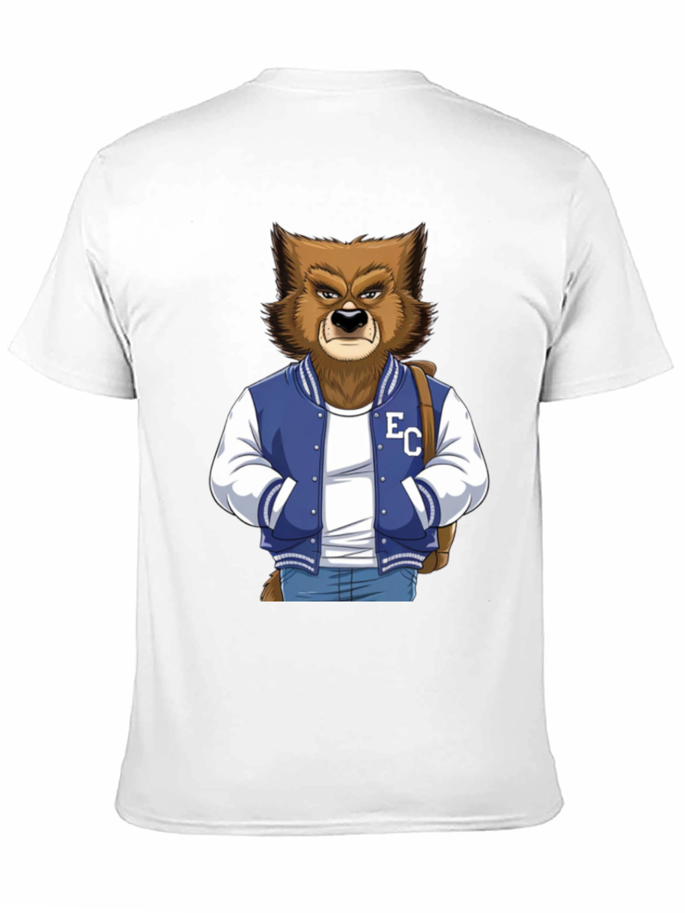 Cool Varsity Werewolf Graphic T-Shirt