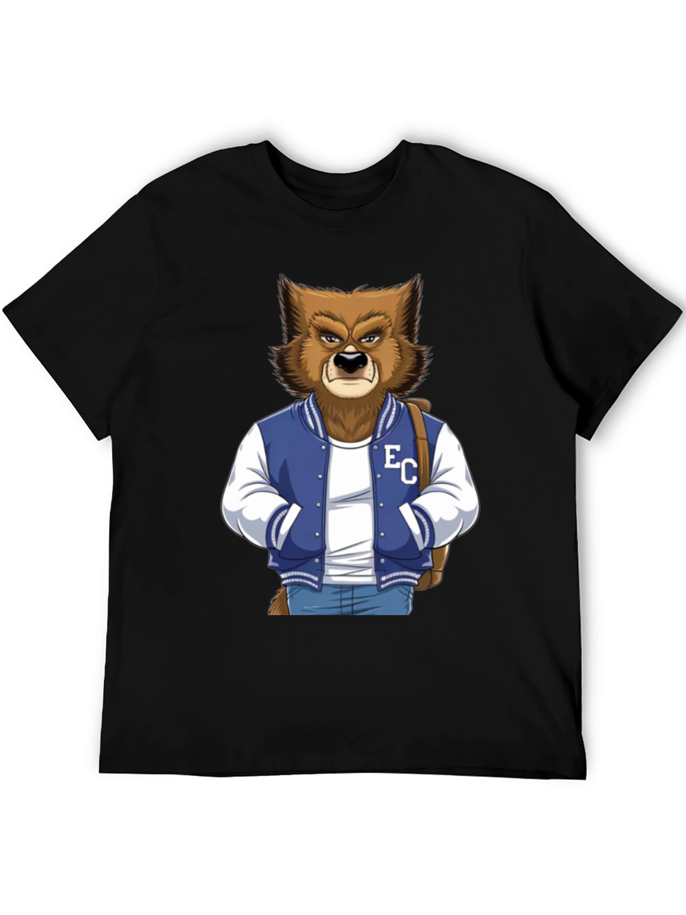 Cool Varsity Werewolf Graphic T-Shirt
