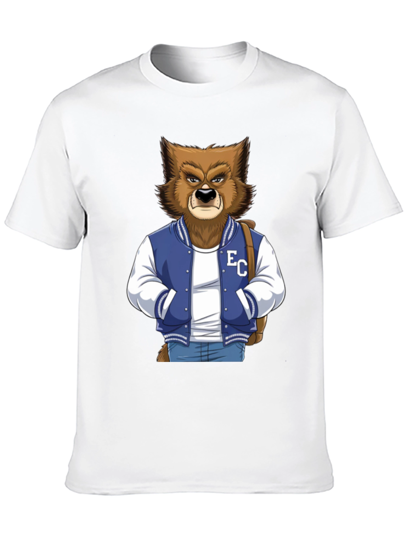 Cool Varsity Werewolf Graphic T-Shirt