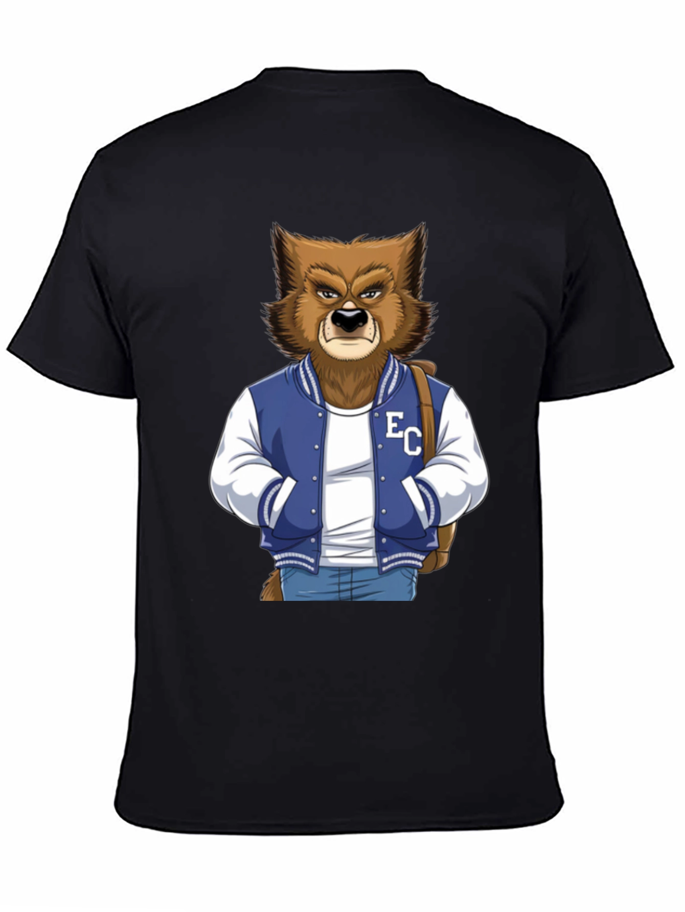 Cool Varsity Werewolf Graphic T-Shirt