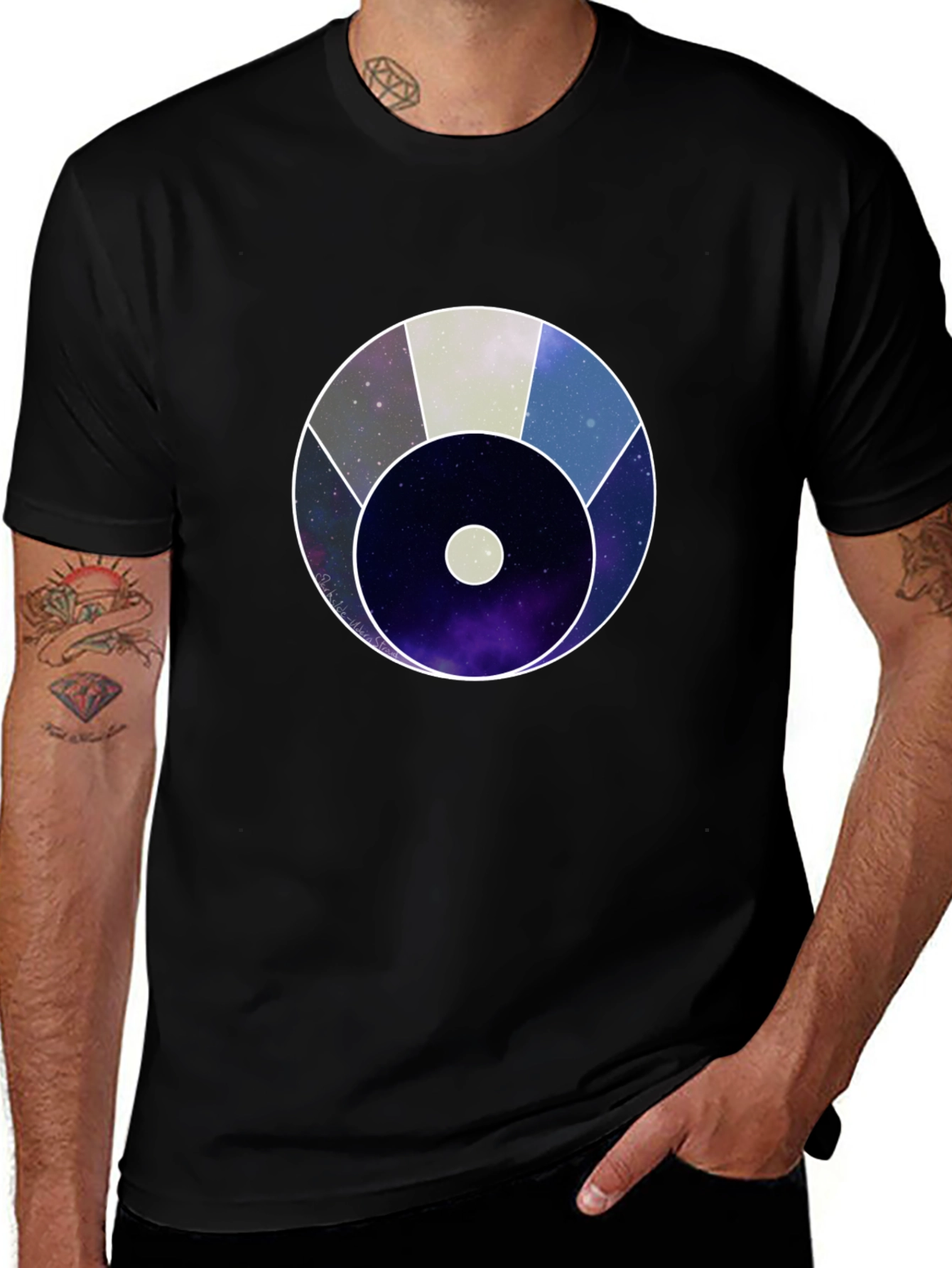 Cosmic Eye Graphic Tee - Black Cotton Blend