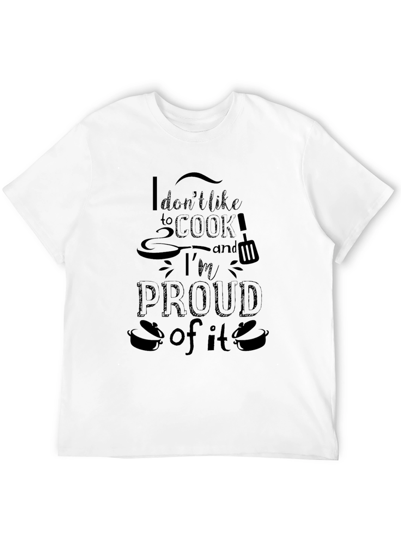 Proud Non-Cook Graphic Tee - Black Crew Neck T-Shirt