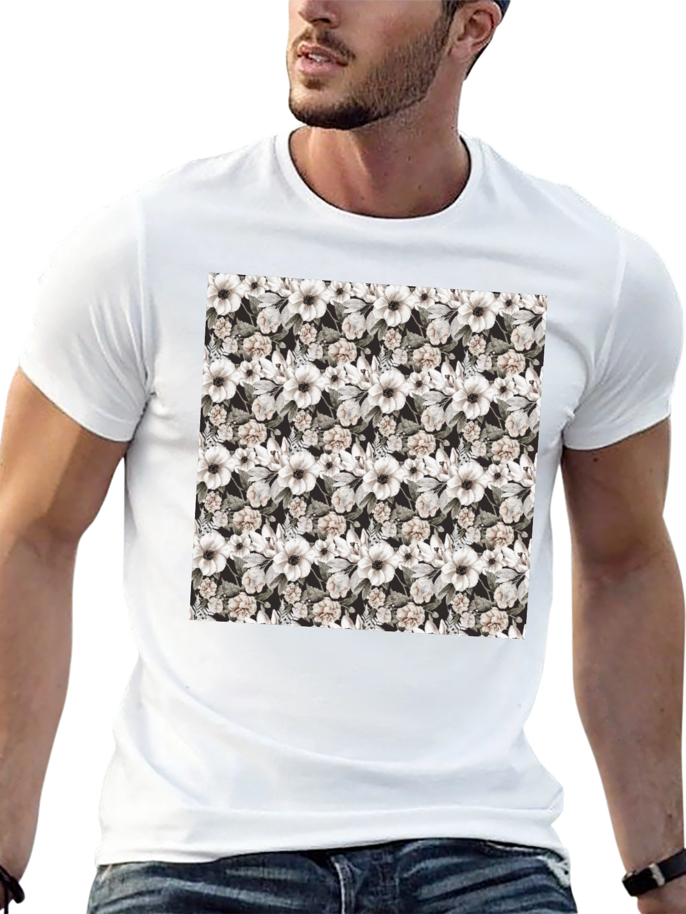 Floral Print Crew Neck T-Shirt