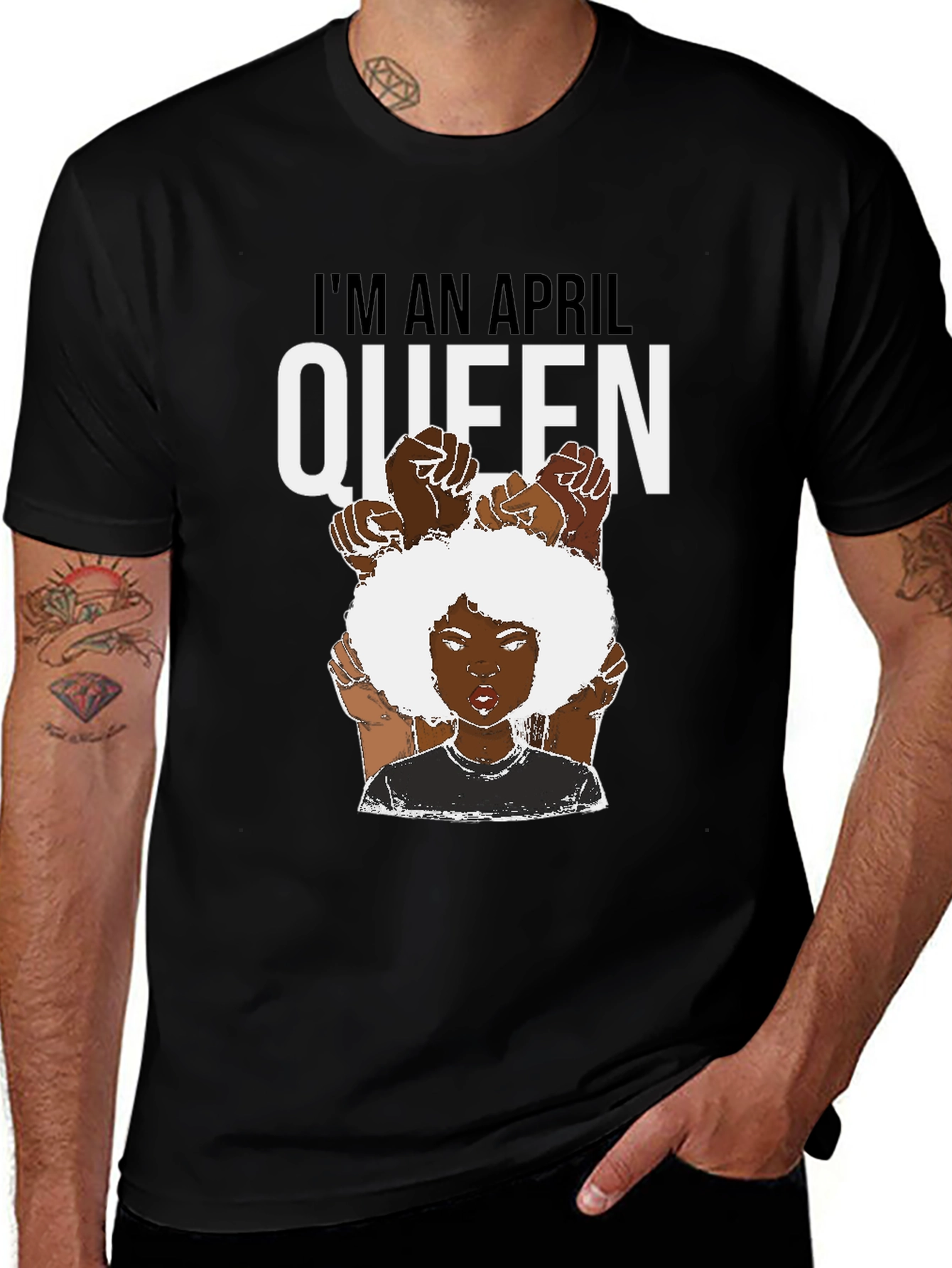 April Queen T-Shirt - Black Pride Tee
