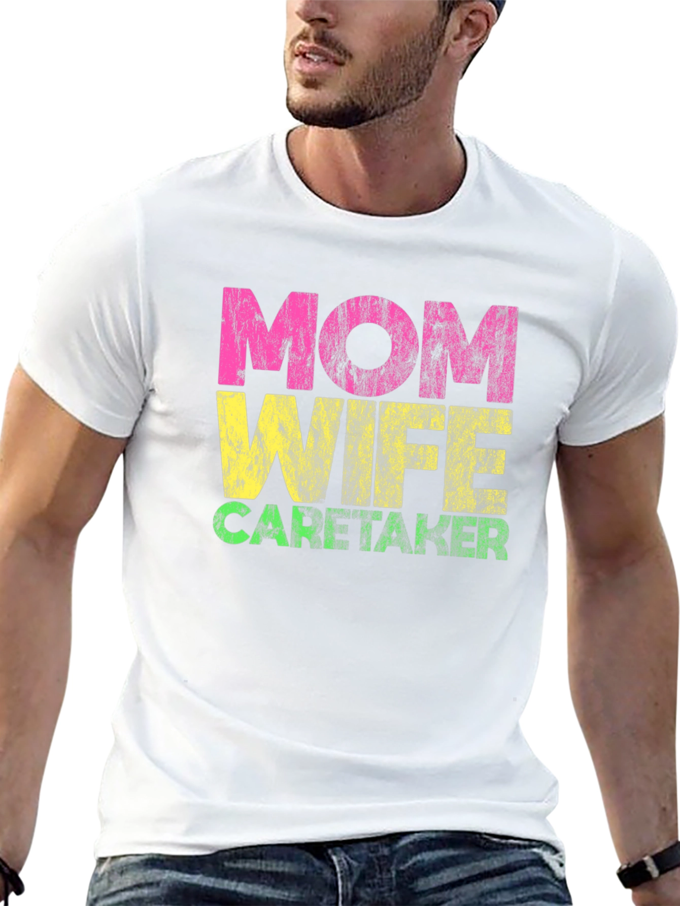 Mom Wife Caretaker Graphic Tee - Black
