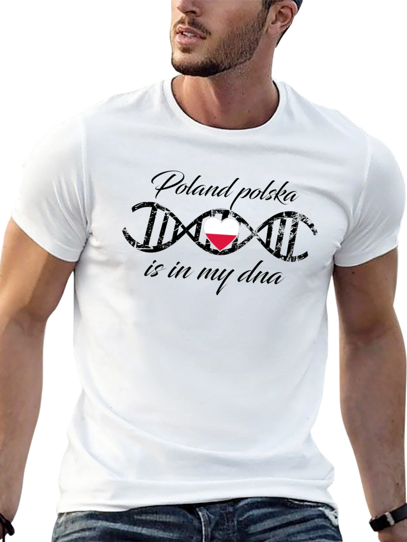 Poland Polska DNA Heart T-Shirt