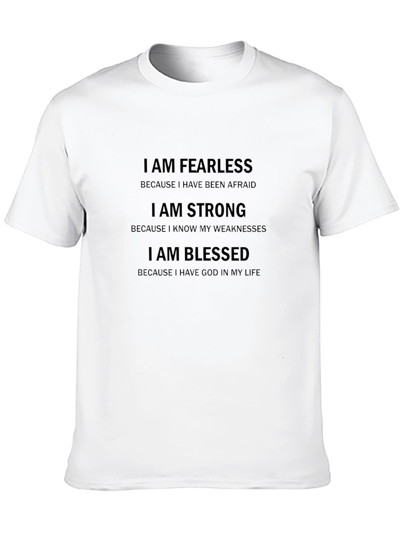 Fearless Strong Blessed Mens Black T-Shirt