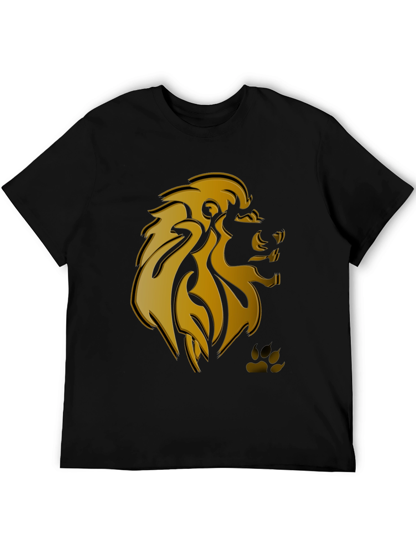 Lion Head Graphic T-Shirt - Stylish Black Tee