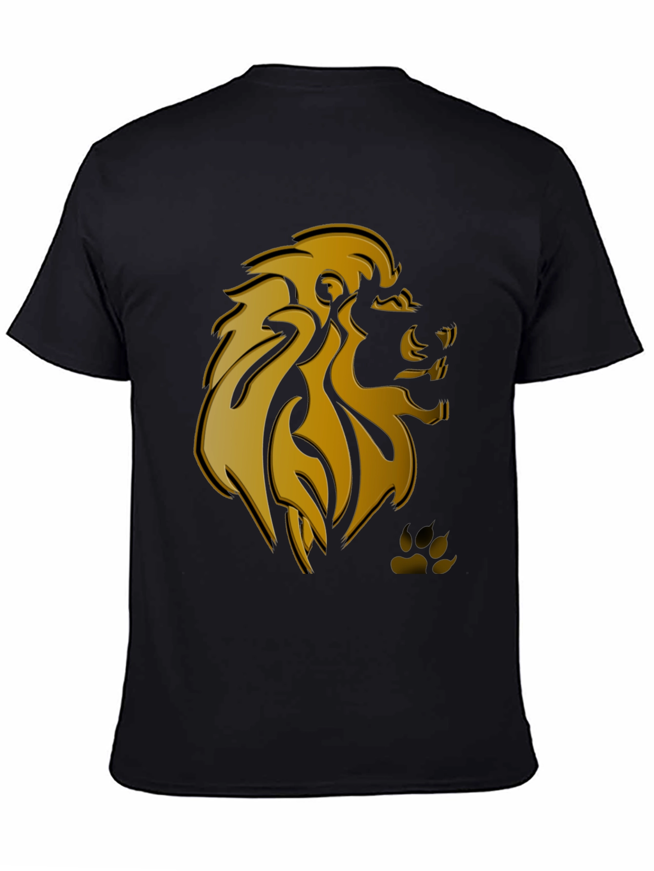 Lion Head Graphic T-Shirt - Stylish Black Tee