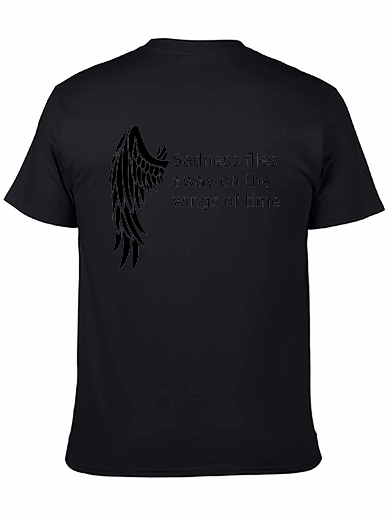 Mens Sadness Flies Away Graphic Tee - Black