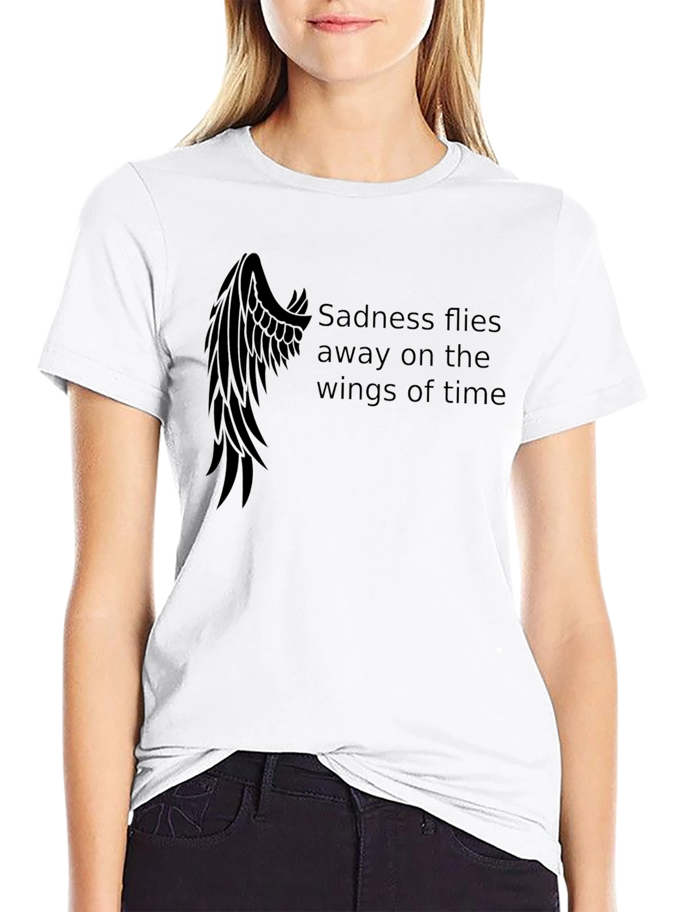 Mens Sadness Flies Away Graphic Tee - Black