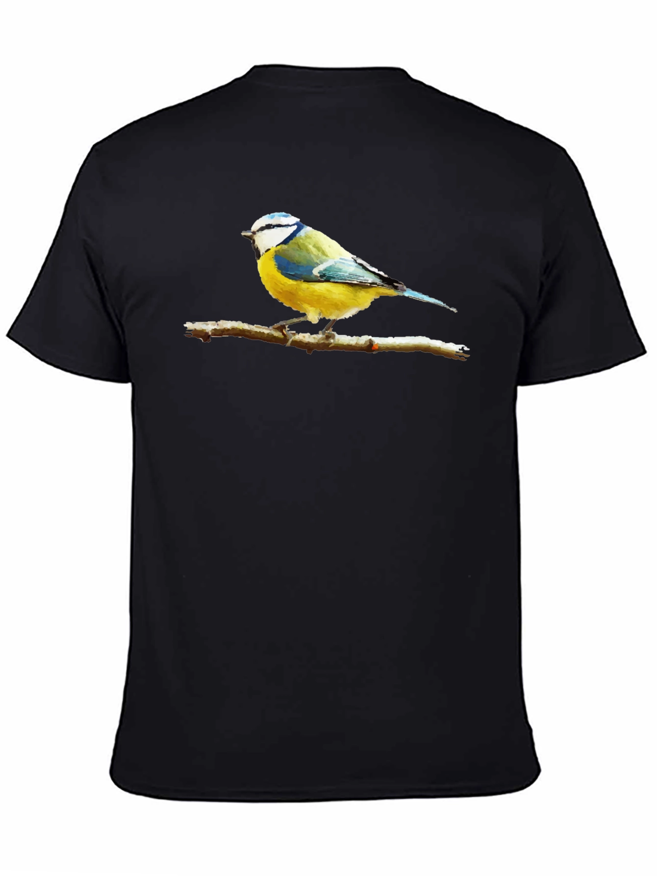 Bird on Branch Graphic Black T-Shirt