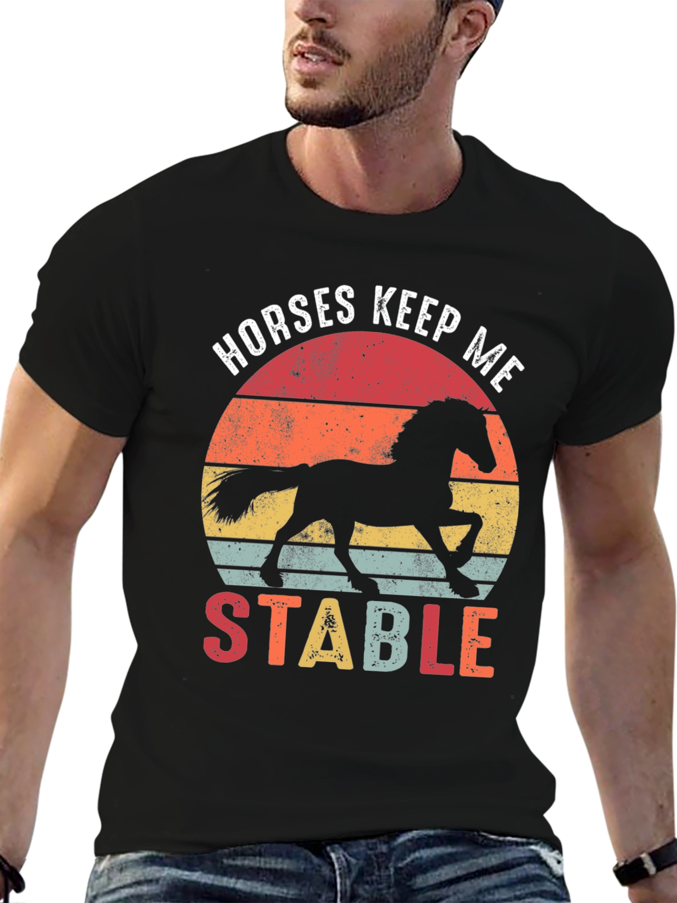 Horses Keep Me Stable Graphic T-Shirt