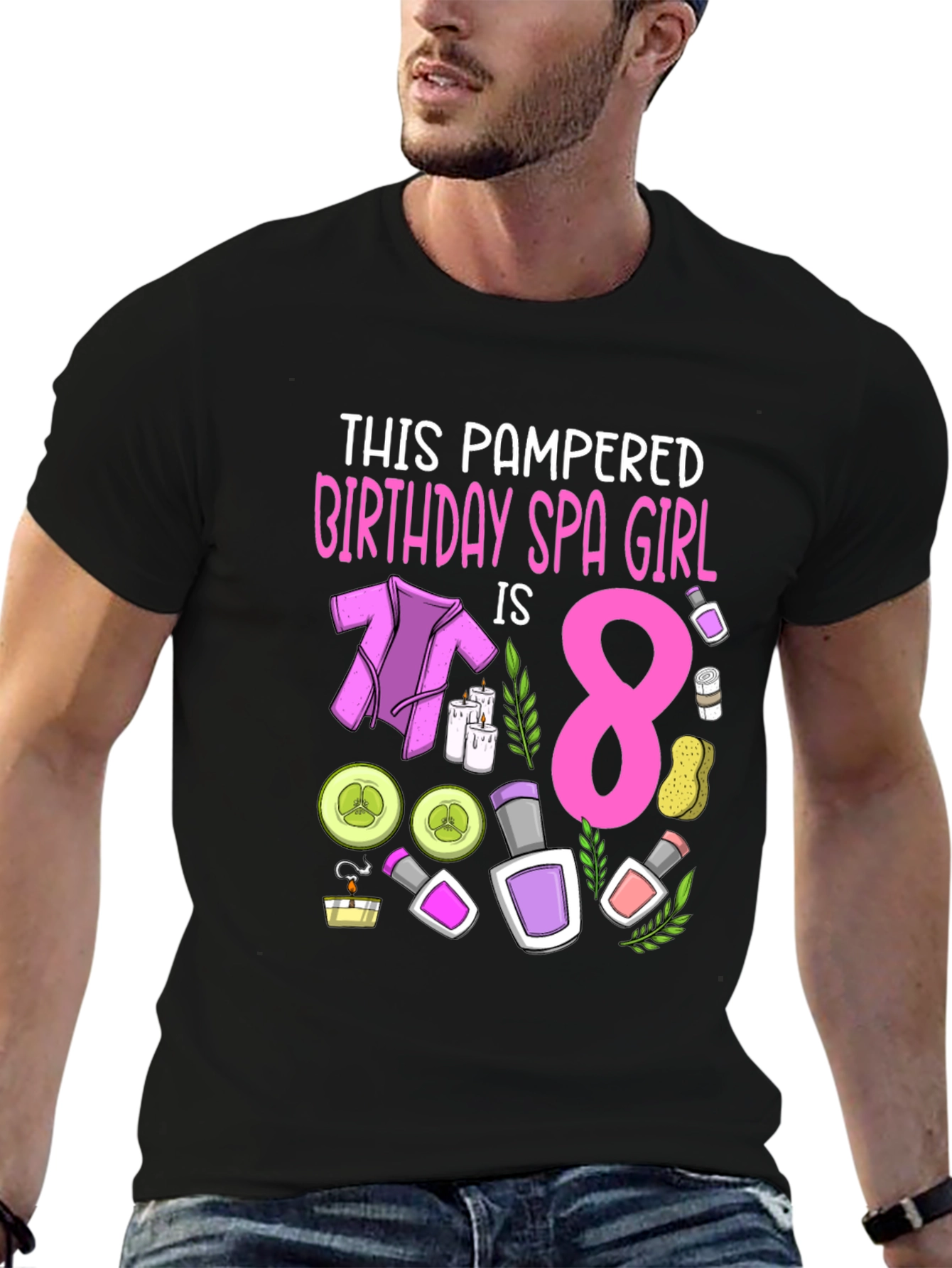 Spa Birthday Girl T-Shirt - Pampered 8 Year Old