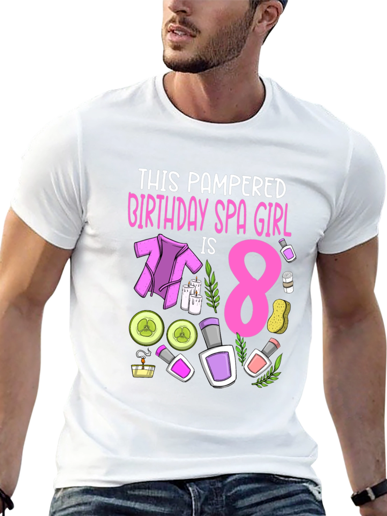 Spa Birthday Girl T-Shirt - Pampered 8 Year Old