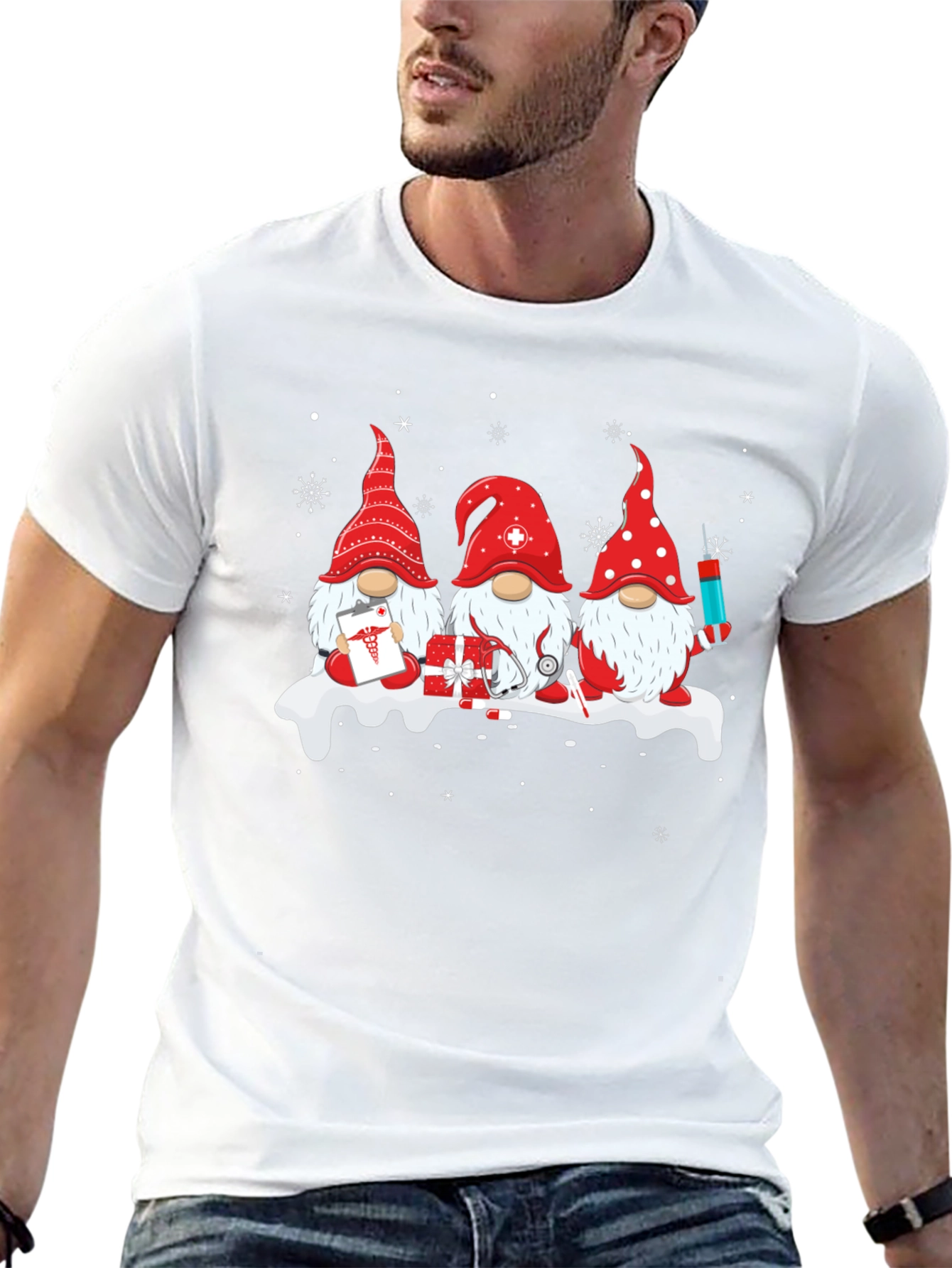 Festive Nurse Gnome T-Shirt