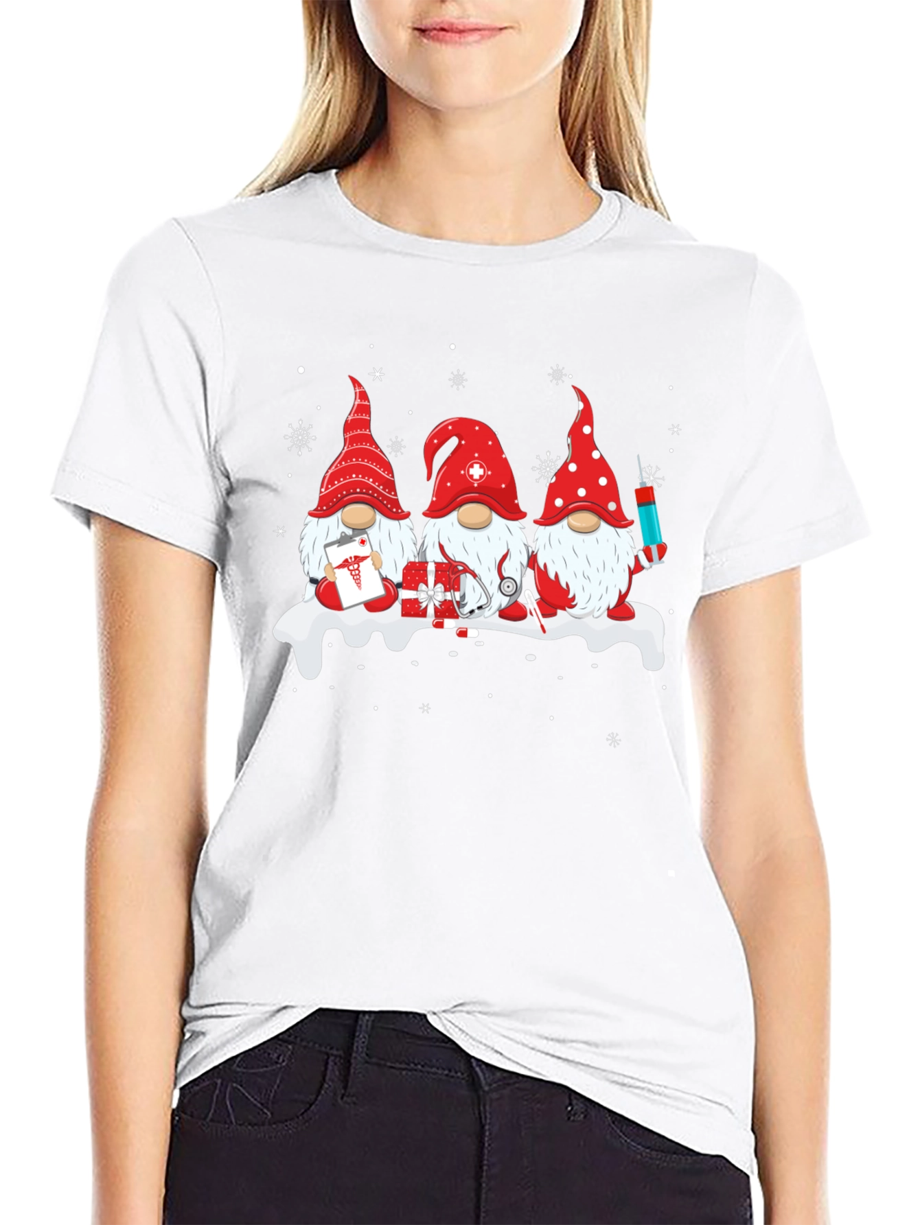 Festive Nurse Gnome T-Shirt