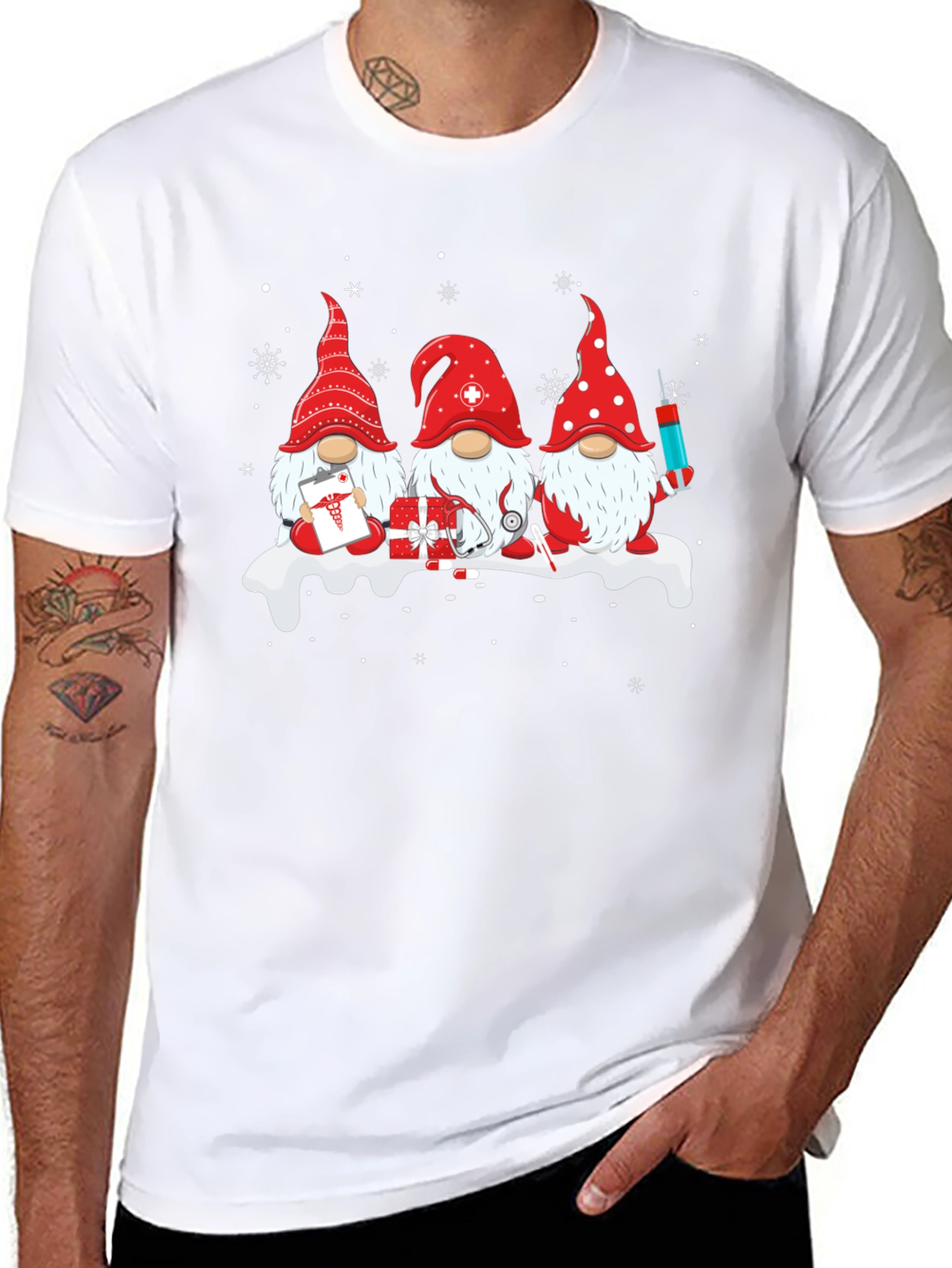 Festive Nurse Gnome T-Shirt